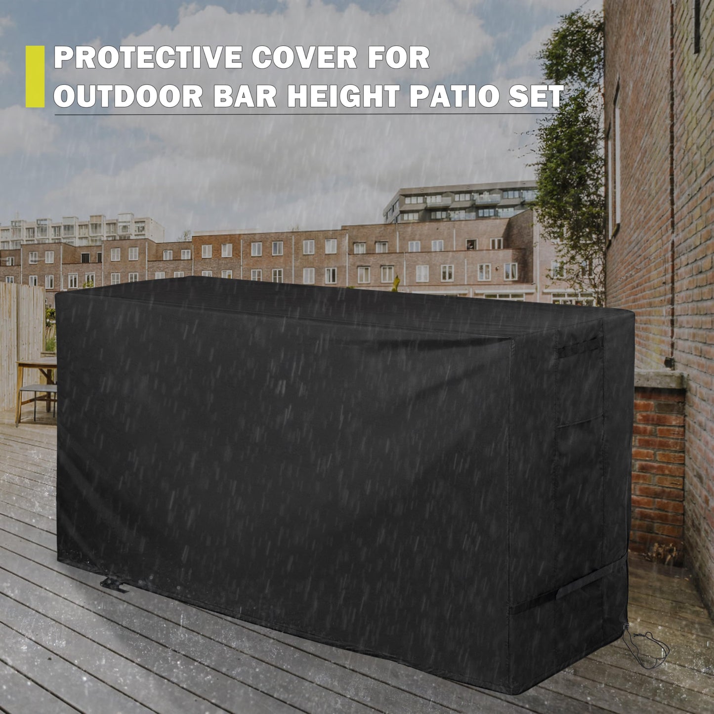 Starcrew Bar Height Patio Set Cover, Outdoor Bistro Set Cover for High Top Bar Table and Chairs/Outdoor High Stool Bistro Set, Furniture Set Cover for High Top Patio Set of 3 Pieces