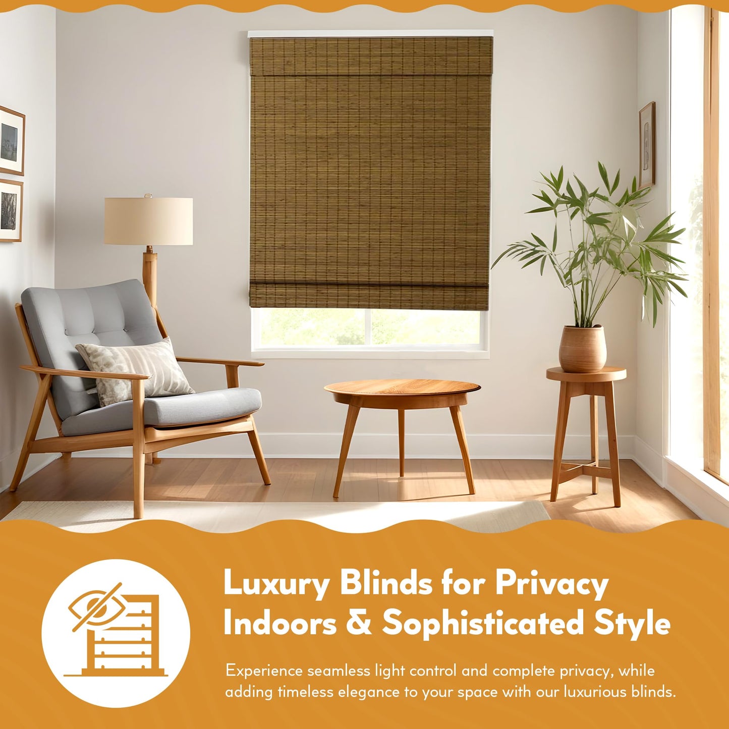 Radiance Custom Cut-to-Width Cordless Maple Cape Cod Flatweave Roman Shade with Valance, 36 inches Wide x 64 inches Long