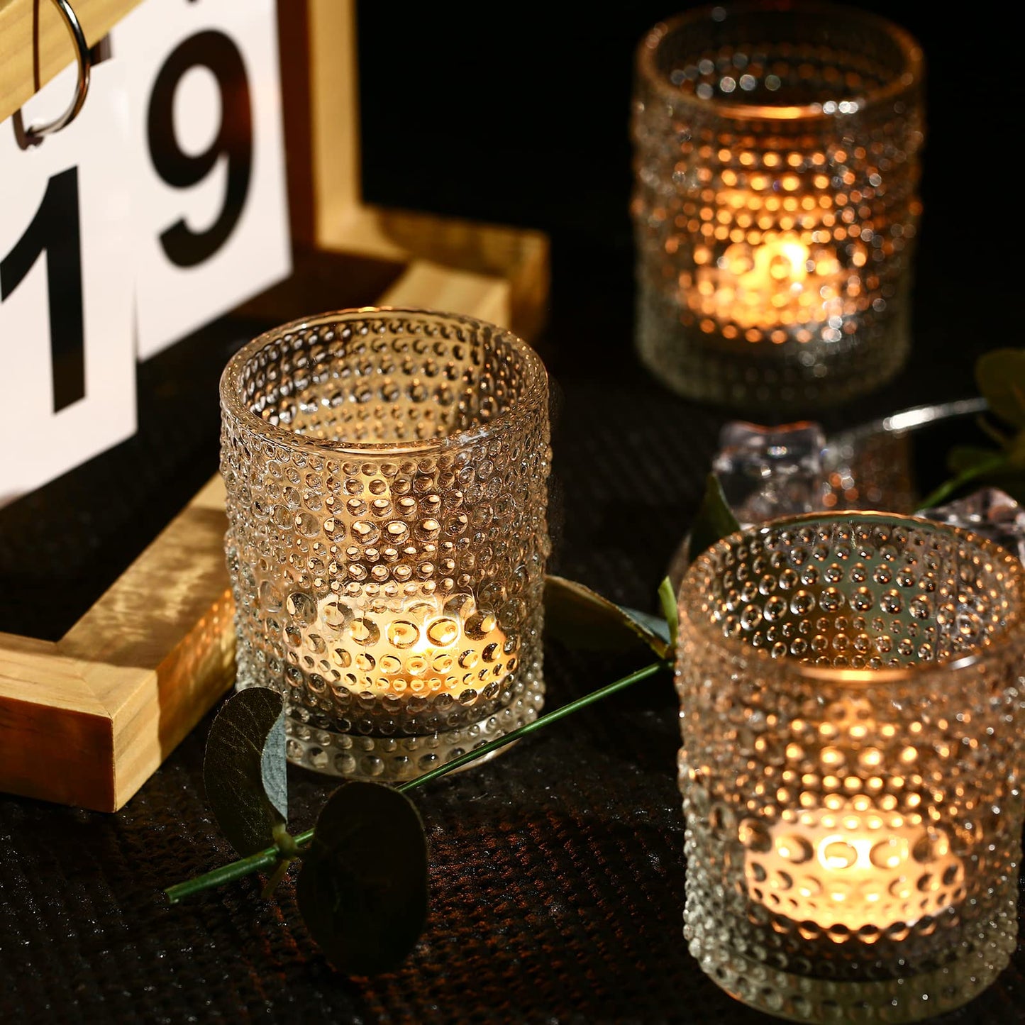 12 Pack Clear Votive Candle Holders Tea Light Candle Holders Bulk Tealight Glass Candle Holder for Table Weddings Party