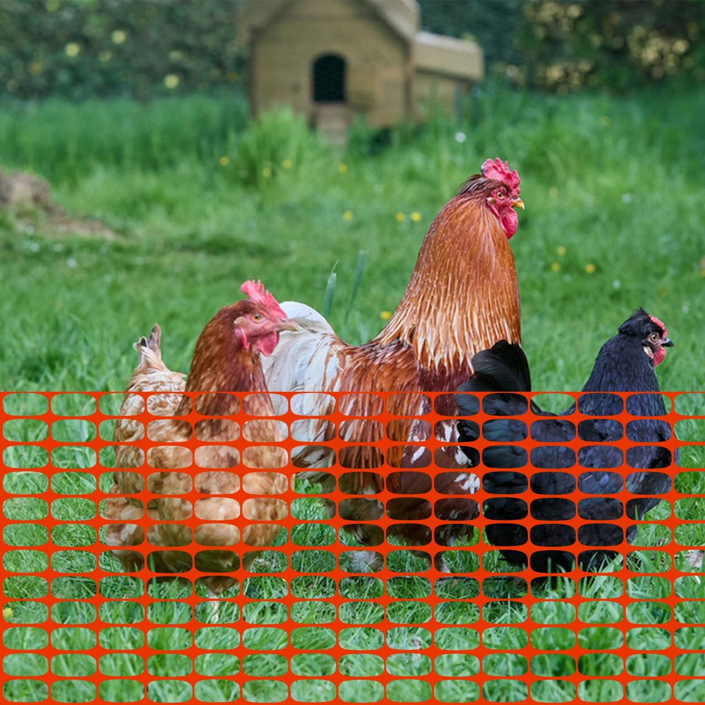 Temporary Fencing, Plastic Mesh 3.3'x164' Roll with 100pcs Ties, Reusable Garden Fencing for Dog, Deer Fences, Construction, Animal Barrier, Poultry, Snow Fence, Orange