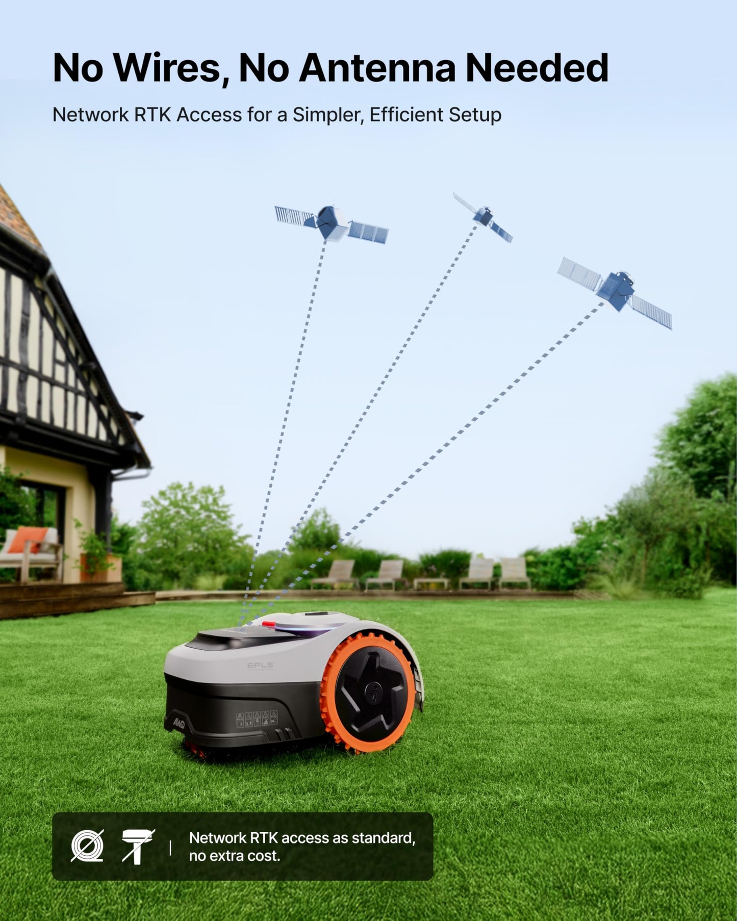Segway Navimow i206 AWD Robot Lawn Mower (New i105N), Wire-Free Robotic Mower, All-Wheel Drive for 45% Slopes, Auto Mapping, NRTK + Vision, 2–3.6 in Cutting Height, Covers 0.15 Acre