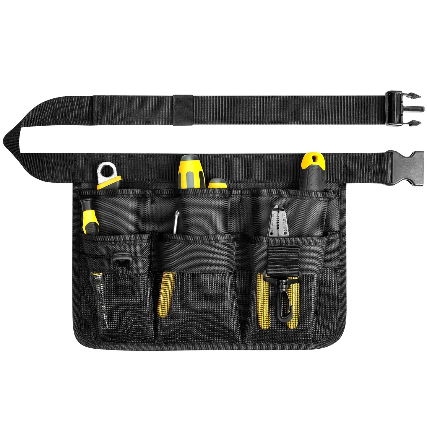 WINHUNT Garden Apron for Women, Adjustable Tool Belt with 8 Pockets - Heavy Duty Oxford Work Belt for Gardening, Construction (Black)