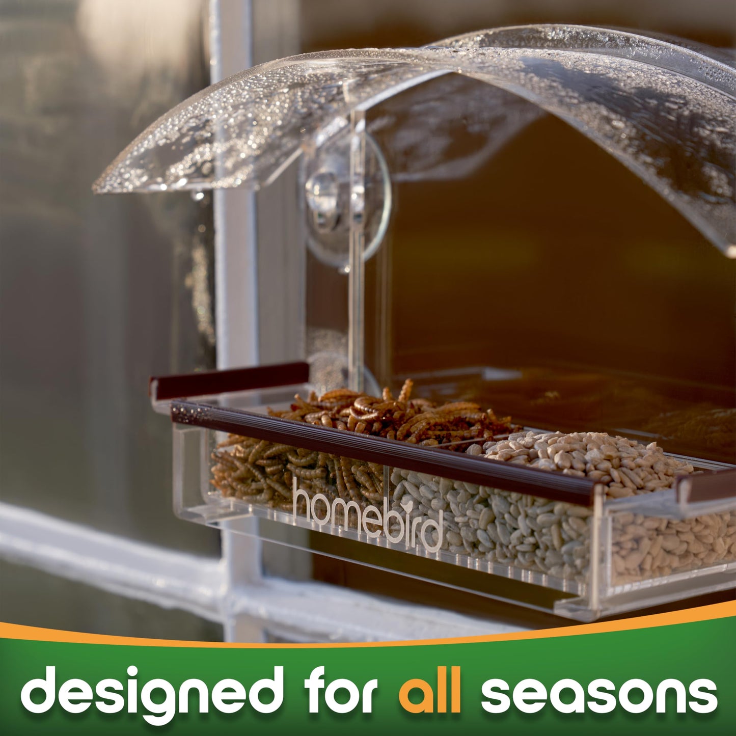 Window Bird Feeder with Strong Suction Cups - (Upgraded 2026 Model) Clear Acrylic Feeder Window for Cats Bird House Gift