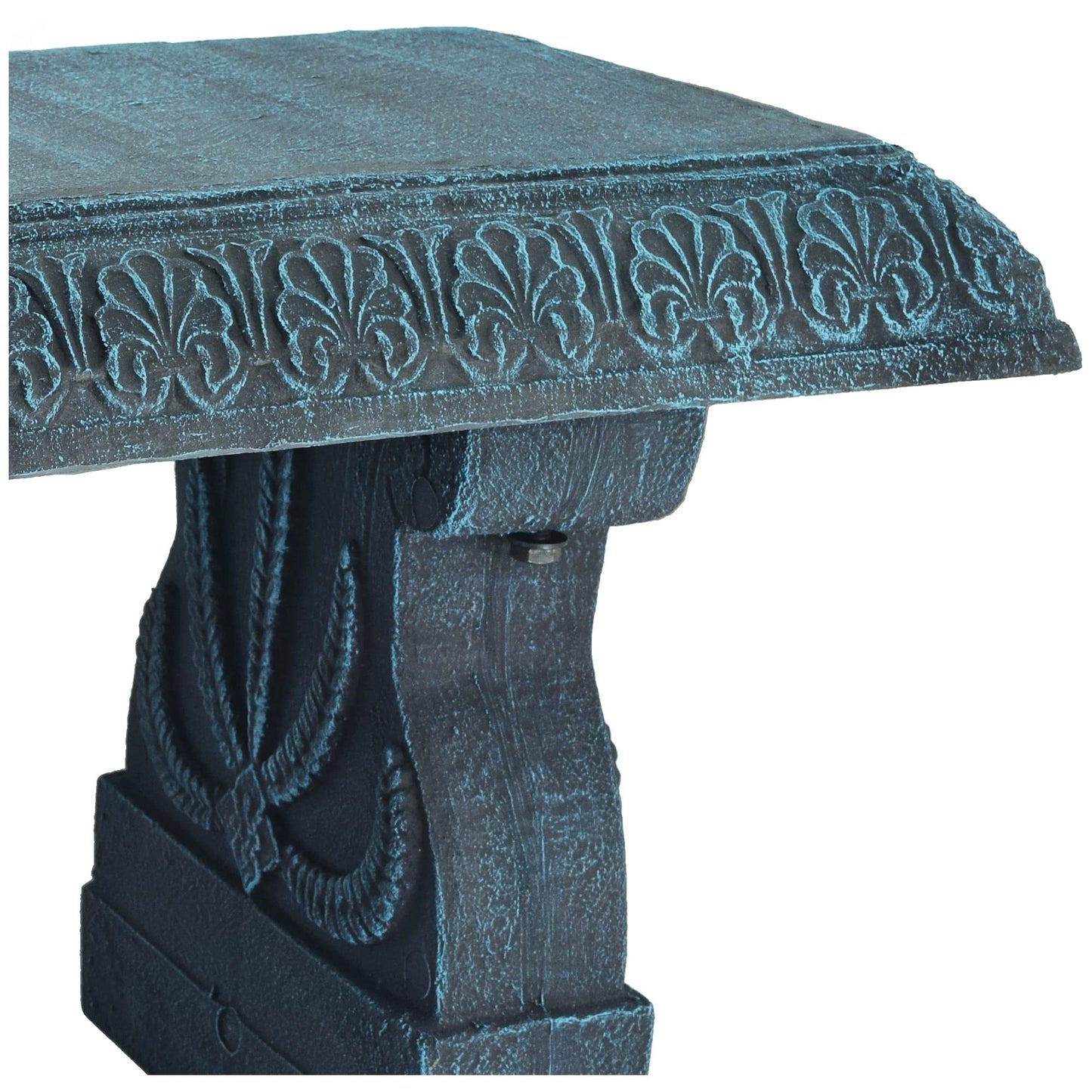 Arcadia Garden Products Outdoor Fiberclay Garden Bench for Patio, Porch, Park, Lightweight and Durable Outside Furniture Decor, Brushed Teal