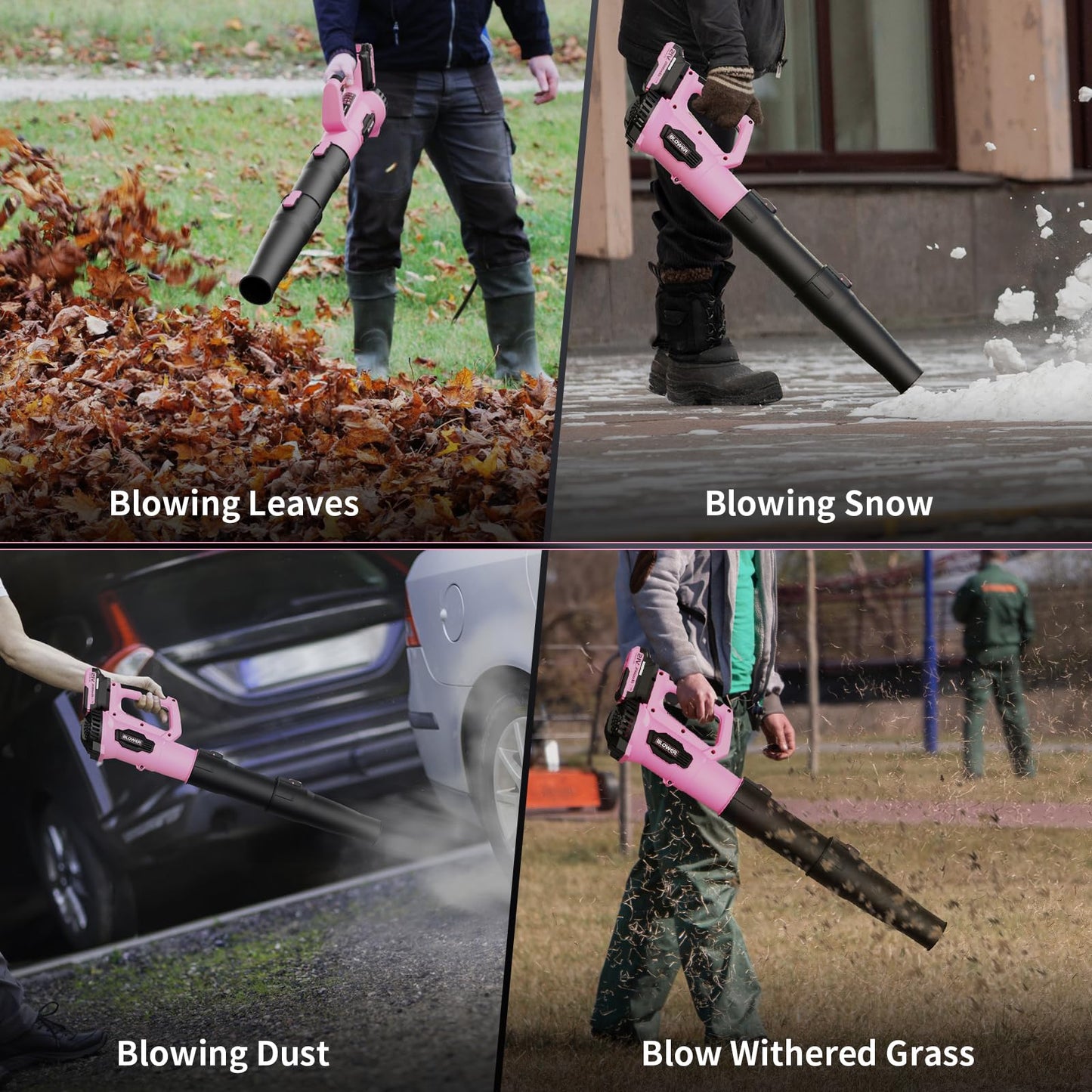LEAPUL Leaf Blower Cordless, 21V Electric Leaf Blower with 2×2.0Ah Batteries & 1 Fast Charger, Lightweight Battery Powered Blower for Lawn Care, Patio Cleaning