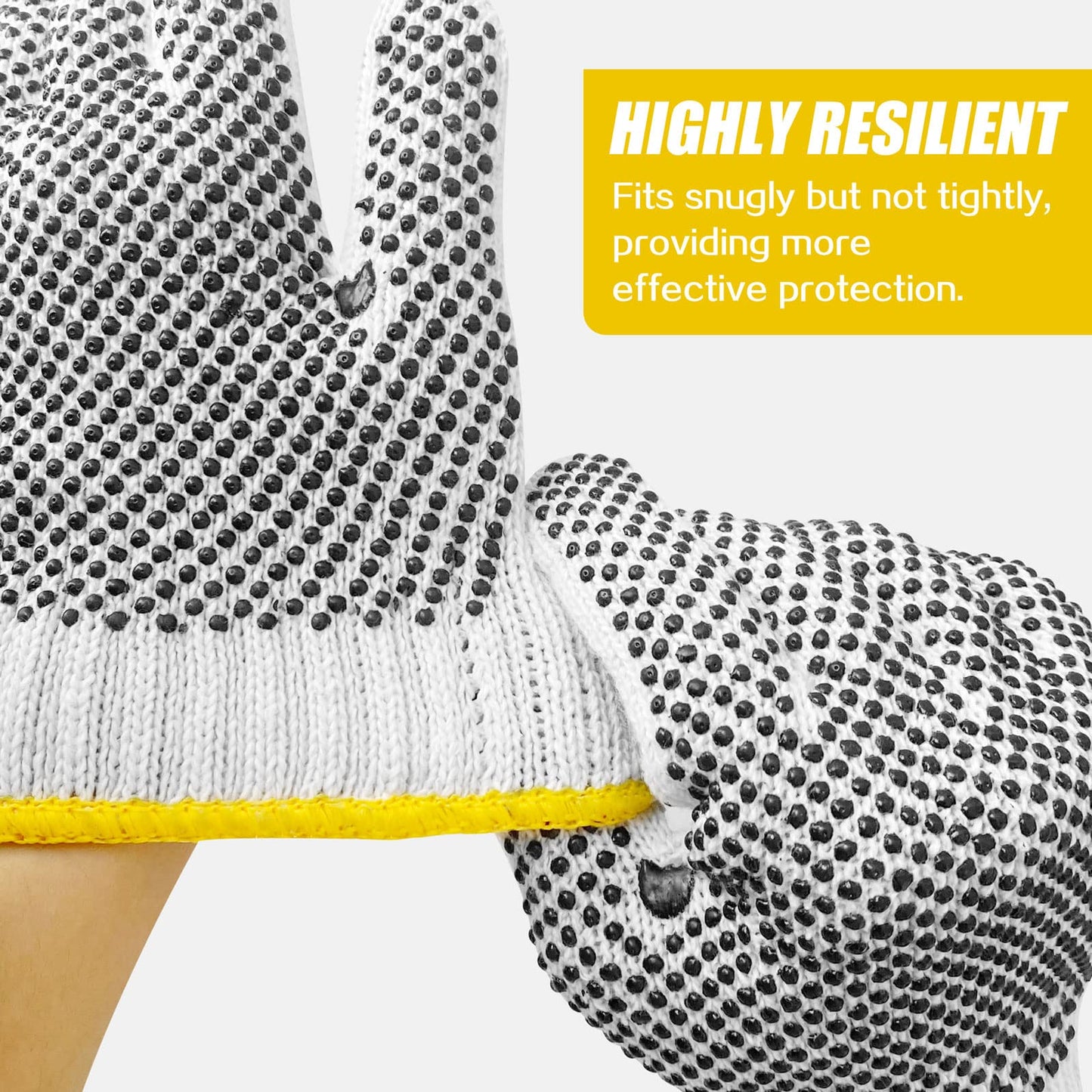GSAFEME Safety Work Gloves 12 Pairs Cotton with Anti-Slip Grip Dots for Construction,Warehouse Lifting,House Moving