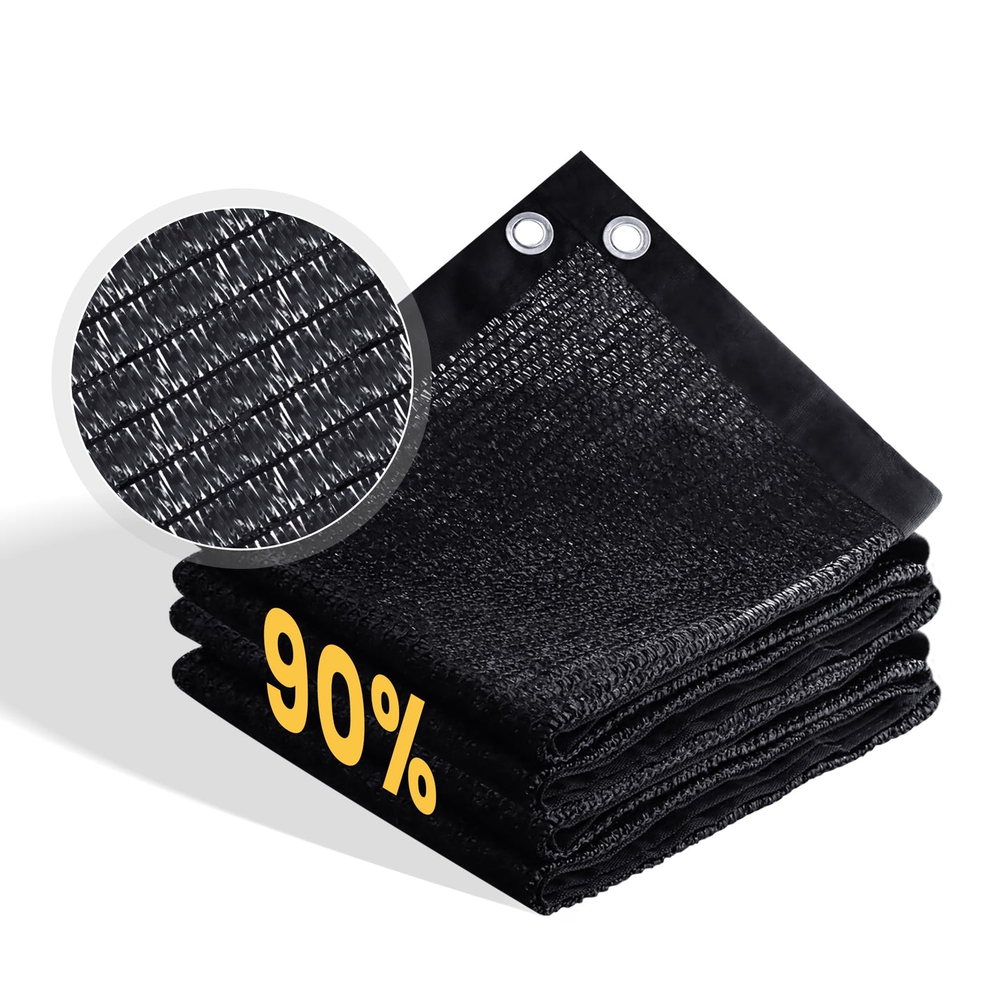 VICLLAX 90% Shade Cloth, 5x8FT Durable Black Mesh Trap with Every 3 FT Grommet, Sun Shade Fabric Netting for for Plants Cover, Greenhouse, Chicken Coop, Barn Kennel, Garden Patio