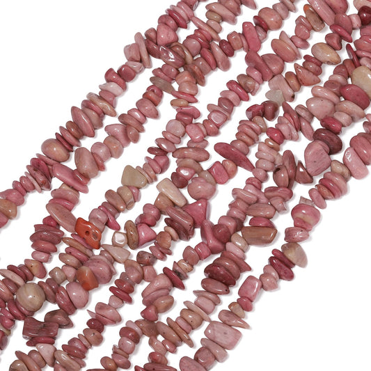 30in Rhodochrosite Natural Chip Stone Beads 5-8mm About 230pcs, Irregular Drilled Light Rosy Pink Bead for Bracelets Jewelry Making Supplies for Adults, DIY Crafts.