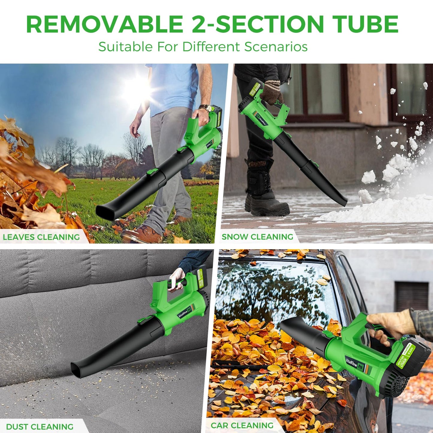 Cordless Leaf Blower with 2× 6.0Ah Batteries and Charger, 540CFM/170MPH Battery Powered Leaf Blower, 6 Speeds, Lightweight Electric Leaf Blowers for Lawn Care, Patio, Dust and Leaves Cleaning 2025