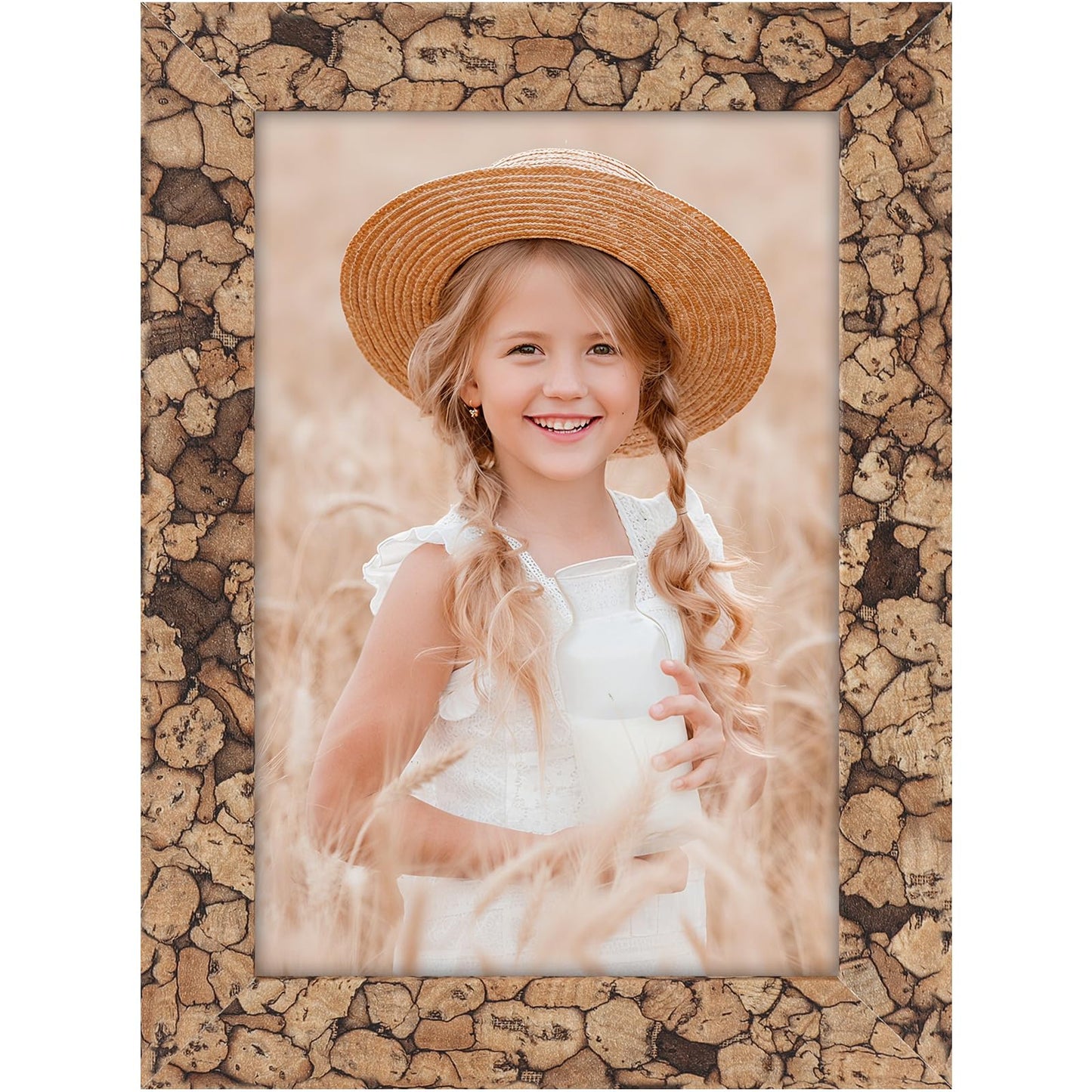 ORIVAN 4x6 Picture Frame Display 4x6 Picture Stone Brown Photo Frame for Wall and Tabletop Decoration