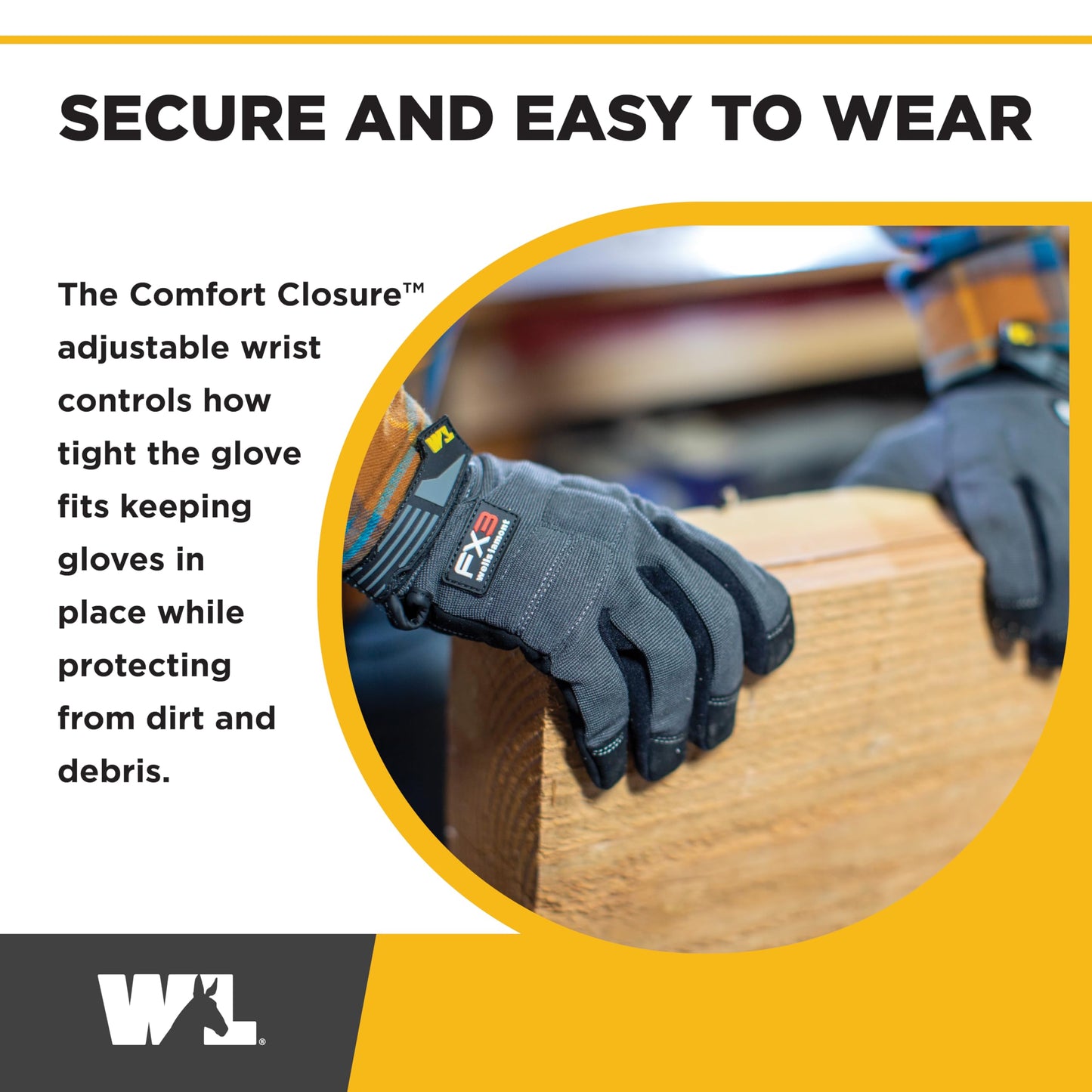 Wells Lamont Men's FX3 Extreme Dexterity Work Gloves – Padded, Ergonomic Work Gloves, Touchscreen Compatible – Heavy Duty Synthetic Leather with Reinforced Fingertips and Adjustable Fit – Gray - L