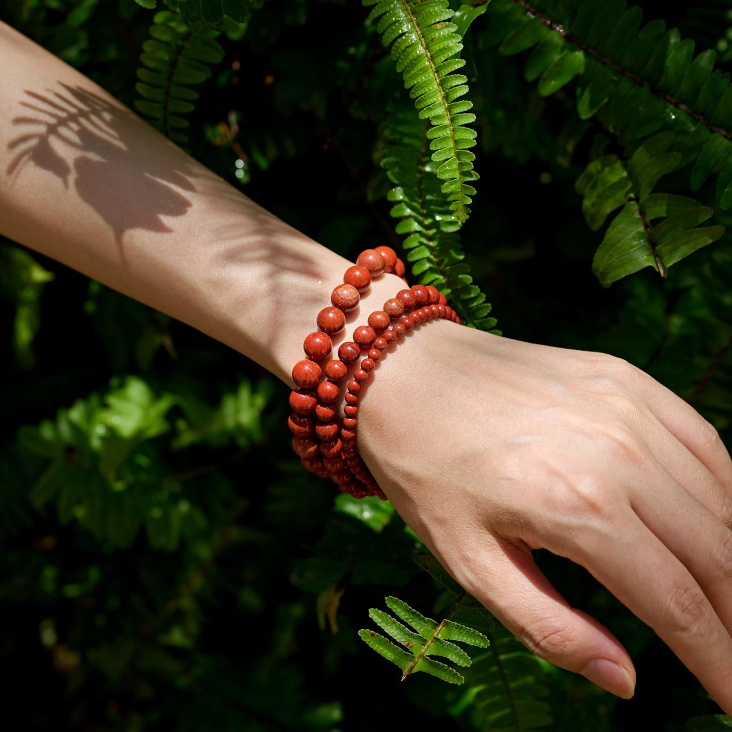 Bivei Red Jasper-Strong Base-4mm Beaded Bracelets for Women Handmade Semi Precious Natural Stone Stretch Elastic Jewelry Yoga Protection Gifts