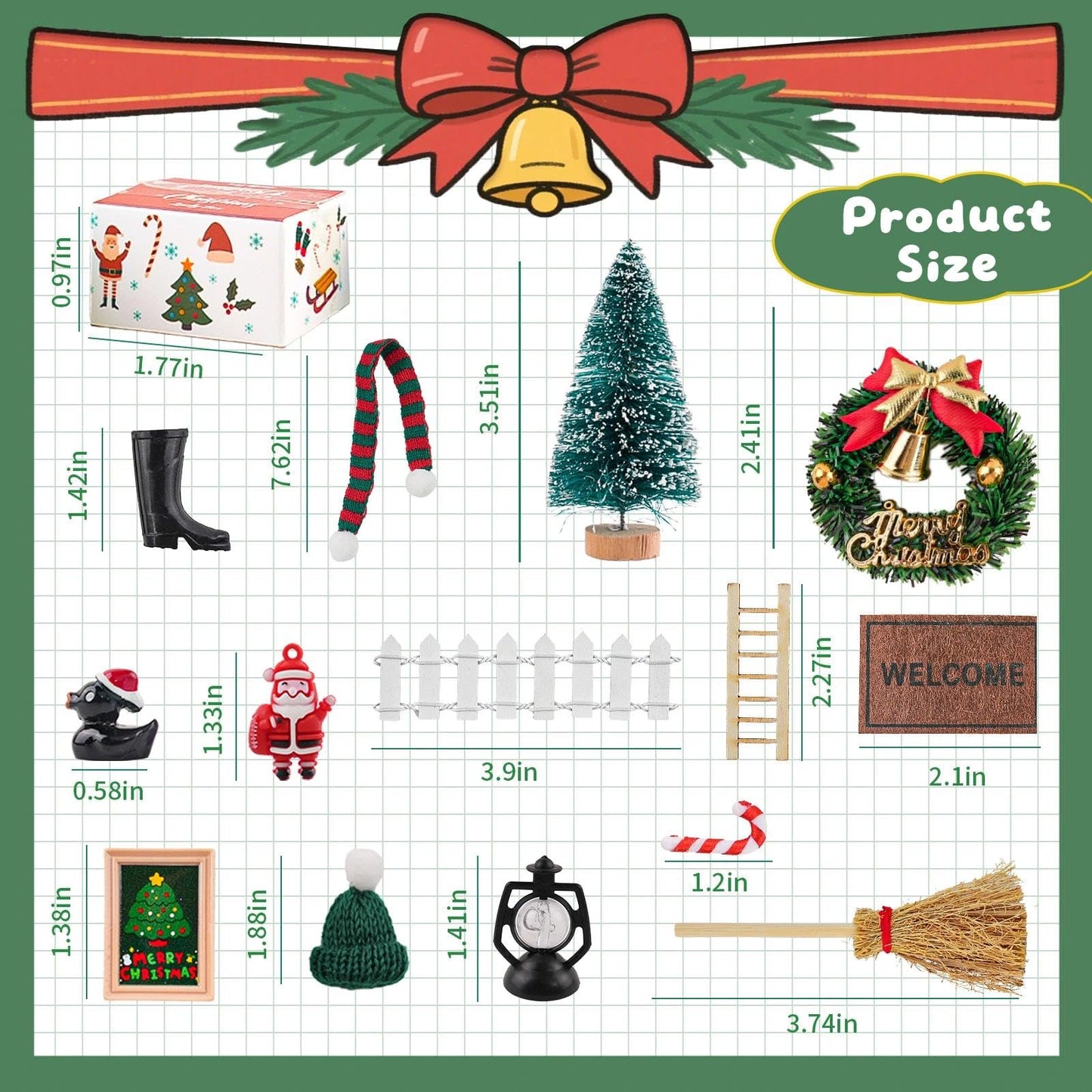 67Pcs Dollhouse Accessories Christmas Miniature Decorations 1:12 Doll House DIY Craft Mini Snowman Gift Boxes Fake Light Festival Holiday Party Favors Christm Gift for Children