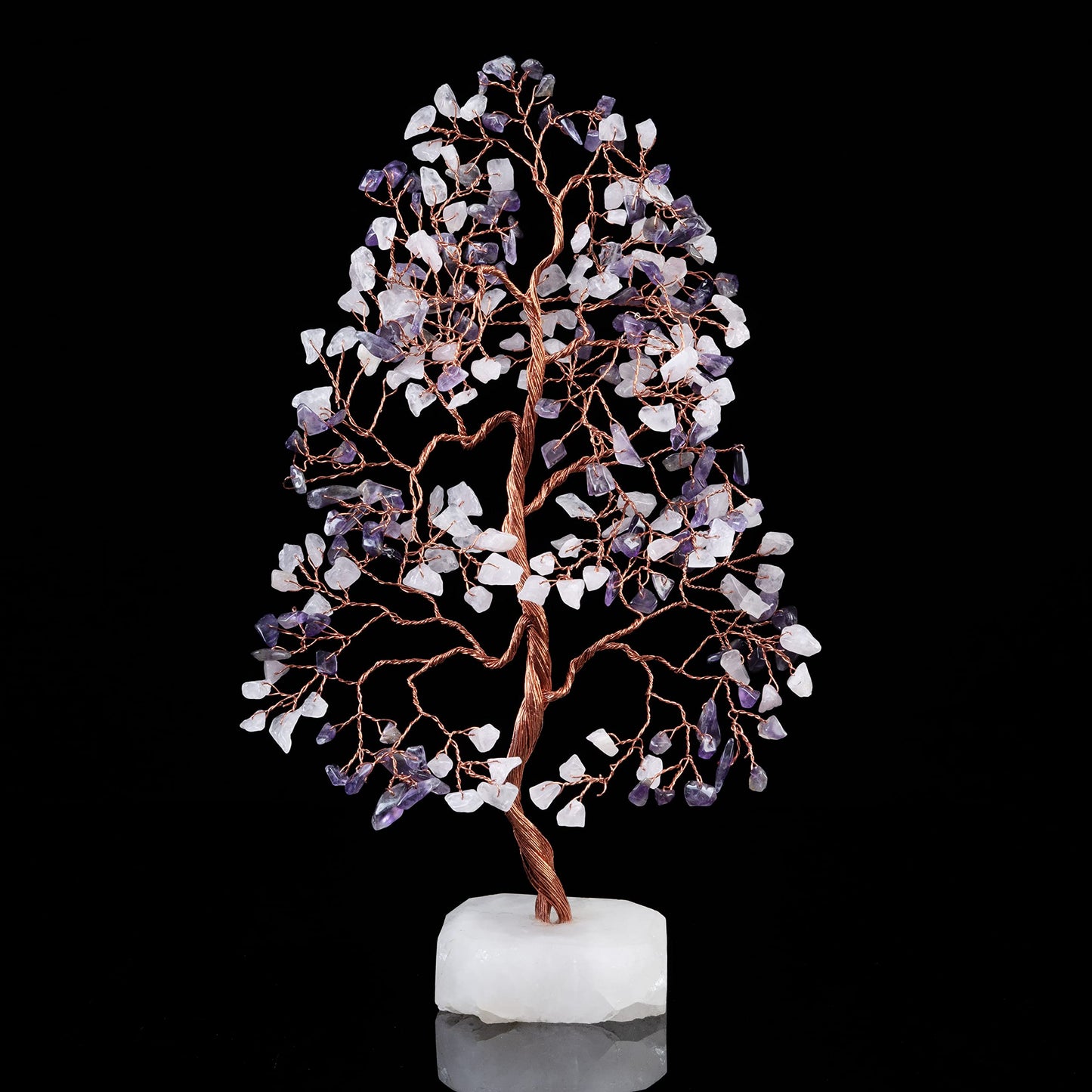 Crocon® Amethyst & Rose Quartz Crystals Tree Home Decor, Birthday Gifts for Women, Sister Gemstone Gift for Her Money Tree Crystals & Healing Stones House Warming Gift New Home, Purple Decor Present