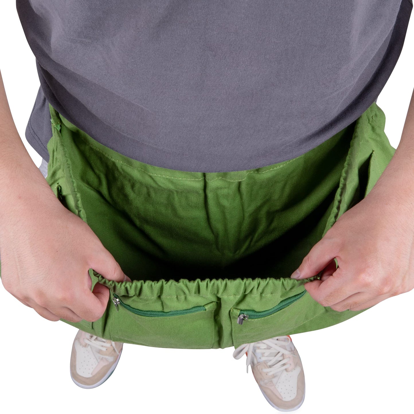 codree 2PCS Harvest Apron for Garden Vegetable-Adjustable Harvest Picking Apron with 4 Pockets for Gardeners Pick Fruit Berry Weeding