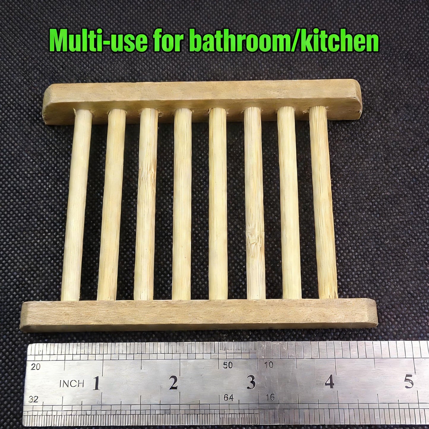2-Pack Bamboo Soap Tray Set - Self-Draining Wooden Soap Holder for Bathroom, Shower & Kitchen