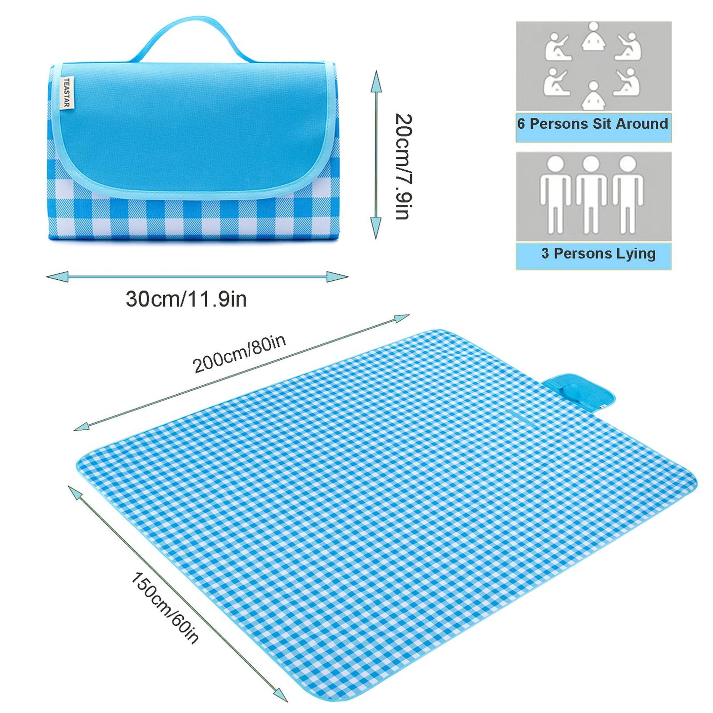 Beach Blanket Waterproof Sandproof Extra Large Beach Mat Sand Free Picnic Blanket Waterproof Foldable Large Outdoor Blanket With Carrying Strap For Grass, Sand, Camping, Hiking, Travel, Festival