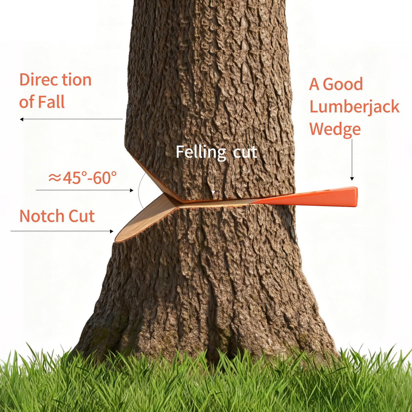 Skyward 6 Pack Spiked Logging Wedges, 5.5" Orange ABS Plastic Tree-Cutting Wedges for Safe Tree Cutting, Wood-Cutting Tools (5.5")