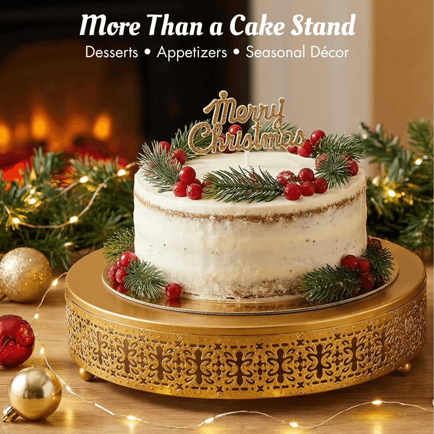 Youeon Gold Round Cake Stand Set of 3, 12/10/8 Inch Metal Hollow Cake Pedestals with Low Feet, Dessert Display Stands for Wedding, Birthday, Party, Anniversary & Holiday Entertaining