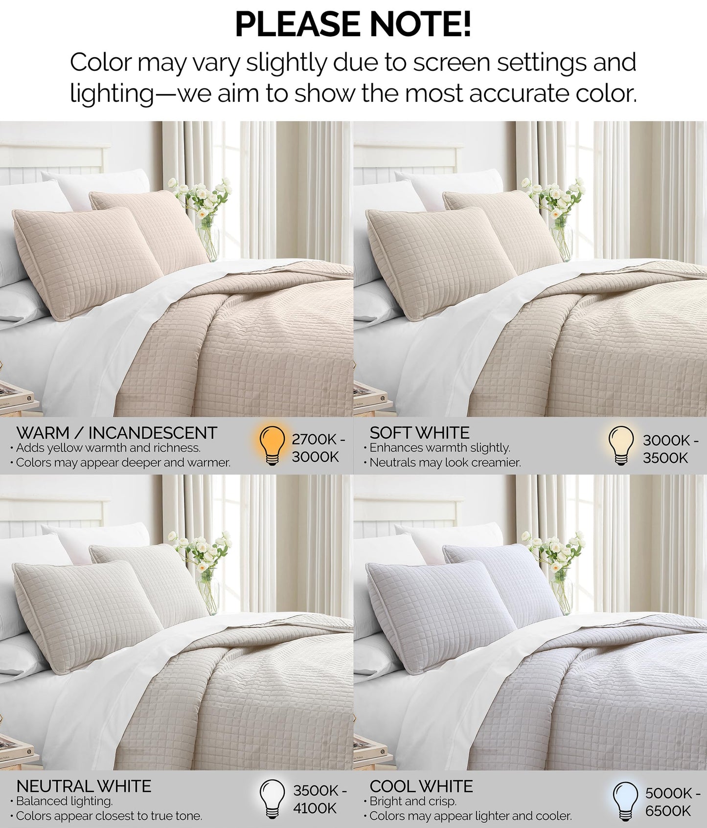Southshore Fine Living, Inc. Full/Queen Quilt Bedding Set, Microfiber Quilts Queen Size, Coverlet, Stain & Pet Hair Resistant Bedding, Full Size Bedspread with 2 Pillow Shams, Natural Beige