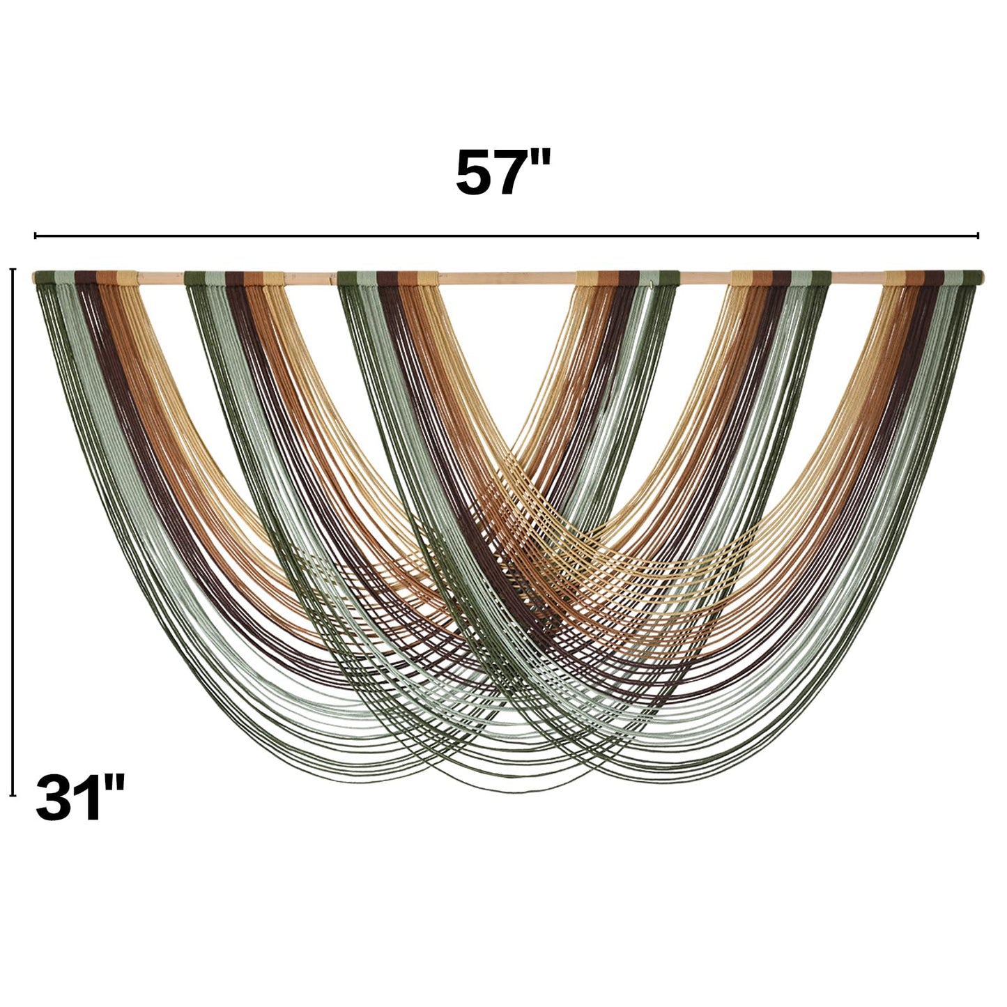 Flber Macrame Wall Hanging Boho Wall Decor Yarn Wall Art Tapestry Bedroom Living Room Nursery Apartment Home Decor 57" W x 31" L