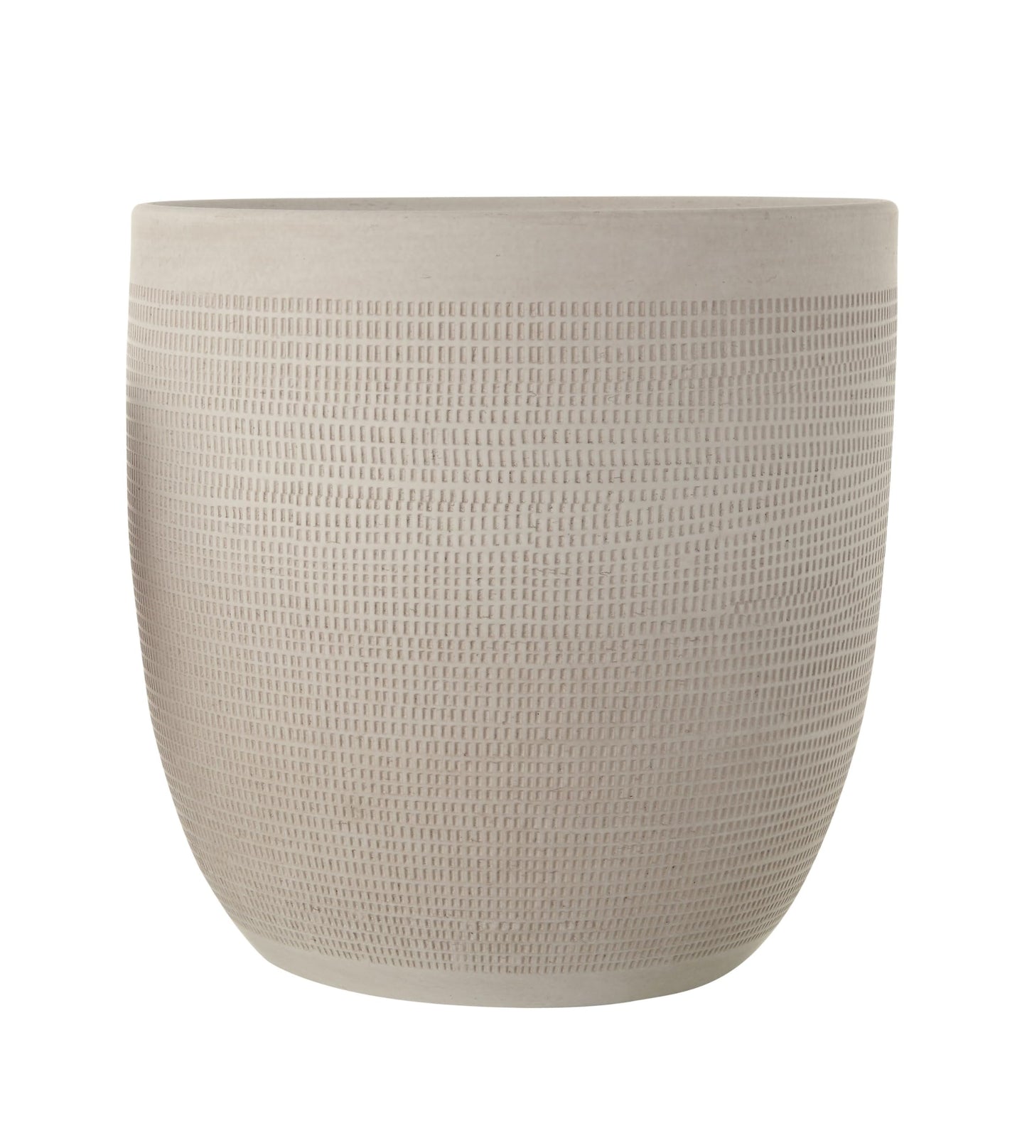 Creative Co-Op Large Matte White Embossed Stoneware Planter
