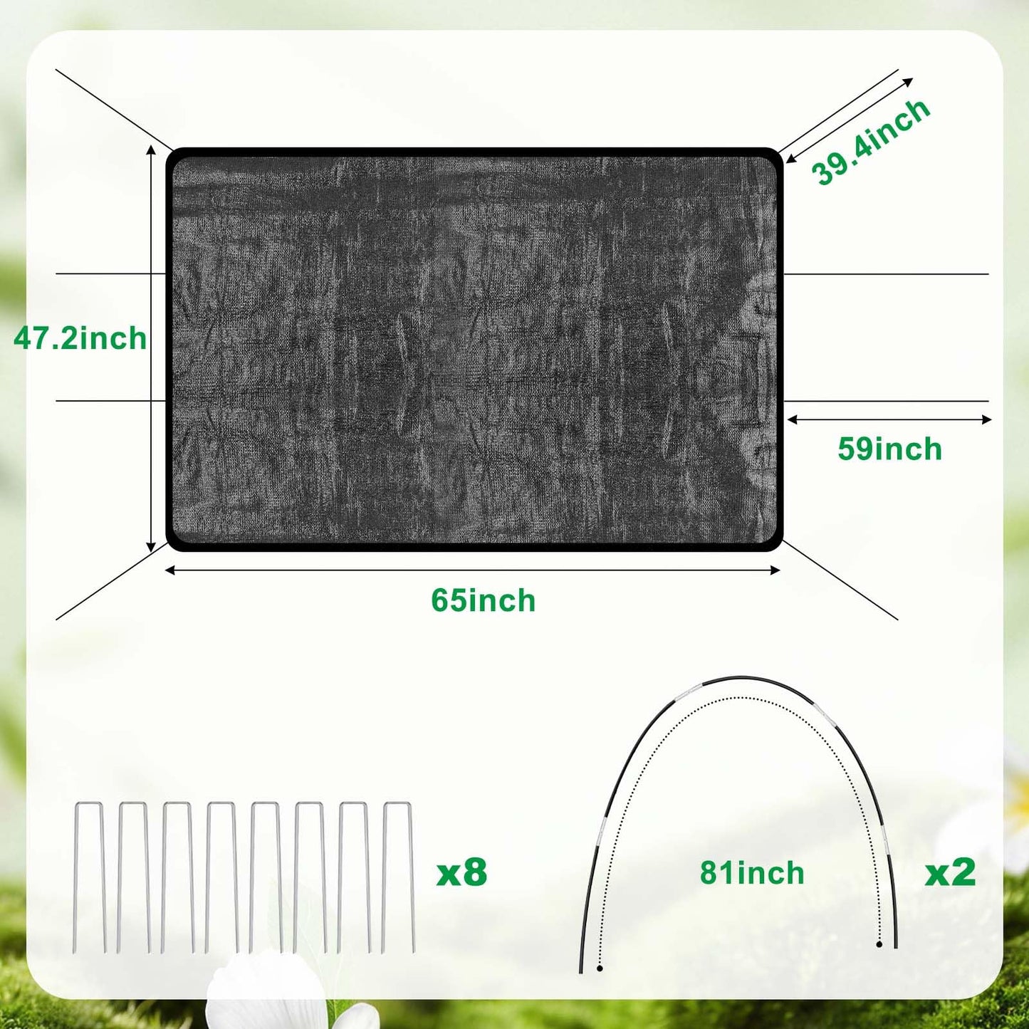 Upgraded 4x2x1Ft Raised Garden Bed Sun Shade Kit – 70% Black Shade Cloth Plant Sunblock Cover with 7mm Thicker Foldable Fiberglass Poles, Pre-Assembled Tunnel with Stakes & Fixed Ropes for Raised Bed