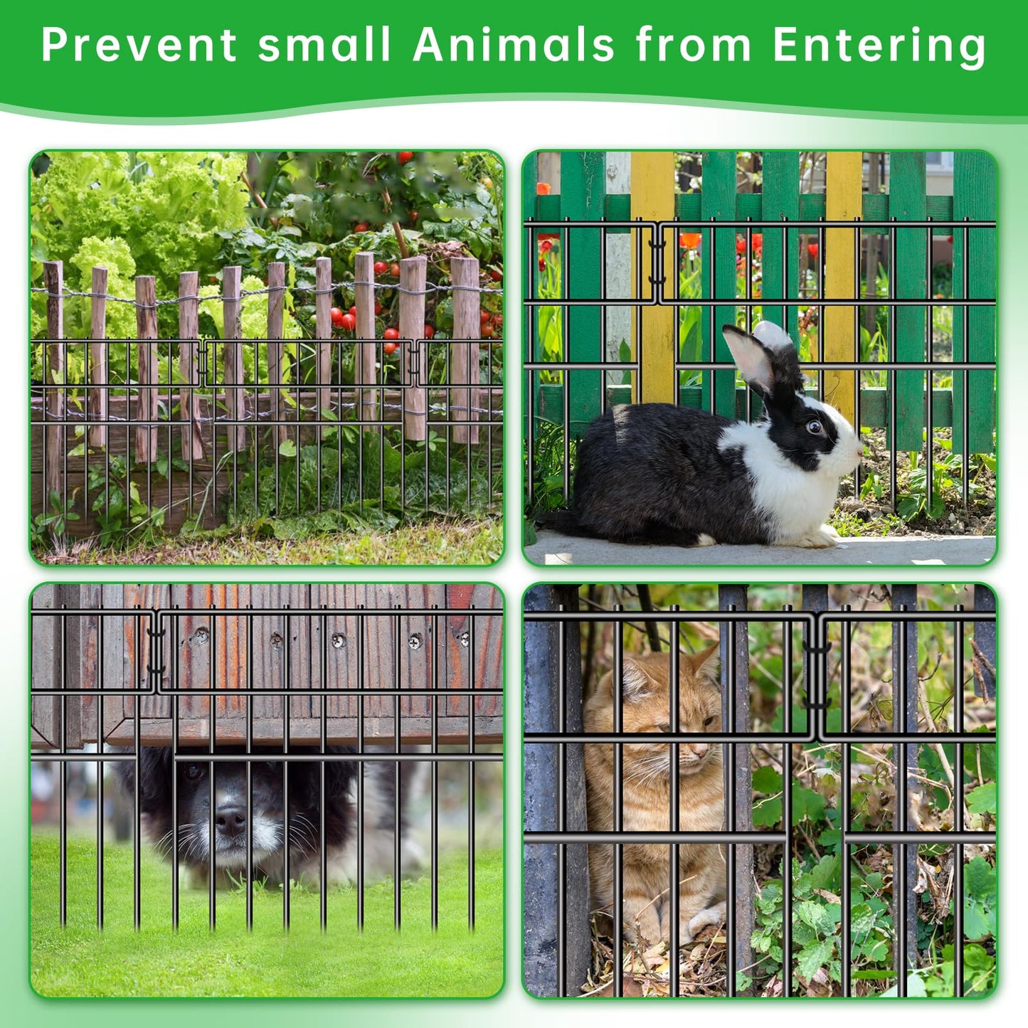 39.5ft(L) X 13in(H) Animal Barrier Fence, 28 Panels No Dig Fence for Dogs, 1.52IN Gap Anti Digging Dog Barrier, Rustproof Metal Garden Edging Border Defense for Outdoor, Yard, Lawn