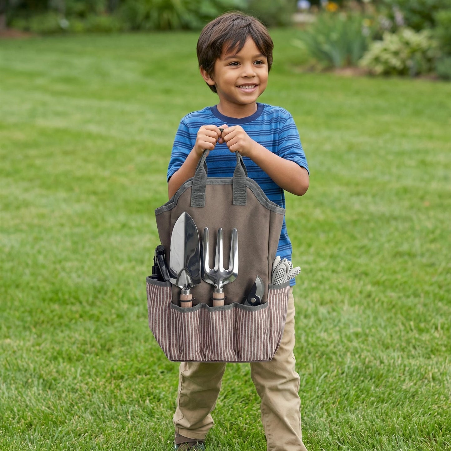 Elfzone Gardening Apron - Gardening Tool Bag With Apron,Tool Bags & Aprons Tote Storage Bag with Pockets Tool Apron Practical Gardening Gifts for Men