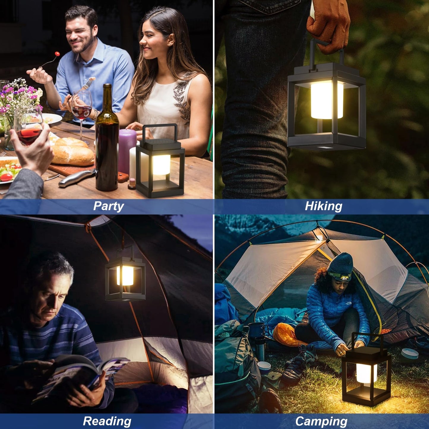Solar Lantern Outdoor Table Lamp: Portable Hanging LED Lights - Waterproof Decorative Lights for Patio Camping