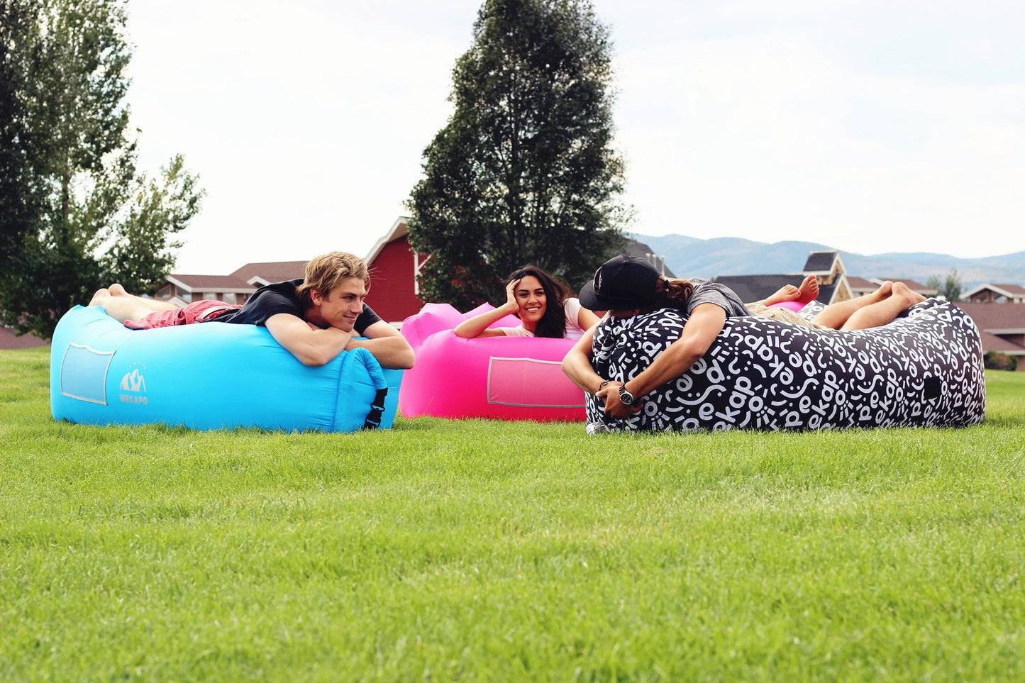 WEKAPO Inflatable Couch Air Lounger Chair - Camping & Beach Accessories, Portable Blow up Sofa for Hiking, Lawn, Indoor/Outdoor Movies & Music Festivals. Lightweight and Easy to Set Up Air Hammock