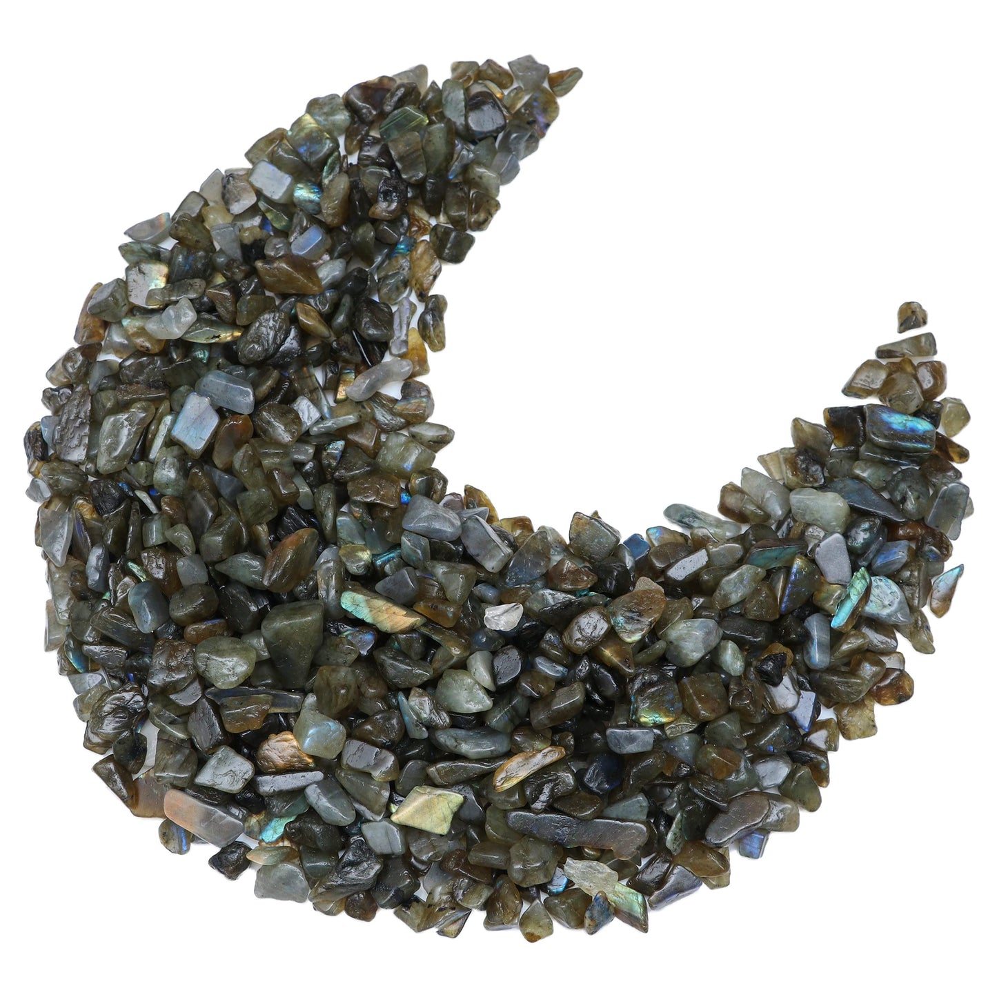 ZAICUS Labradorite Crystal Chips Bulk Gemstone Healing Crystal Natural Irregular Shaped Crushed Stone Reik Healing Tumbled Chips Crystal Chips for Witchcraft & Jewelry Making Home Decoration 1 Lb