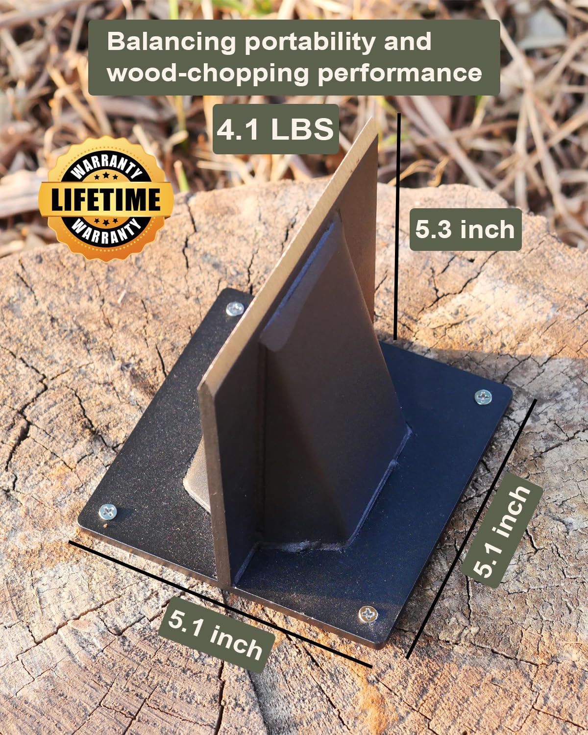 Fletzorb Kindling Splitter Firewood Log Splitter, Heavy Duty Steel No-Axe Wood Chopper, Manual Safe Wedge Cracker Tool with Cut-Resistant Gloves Set