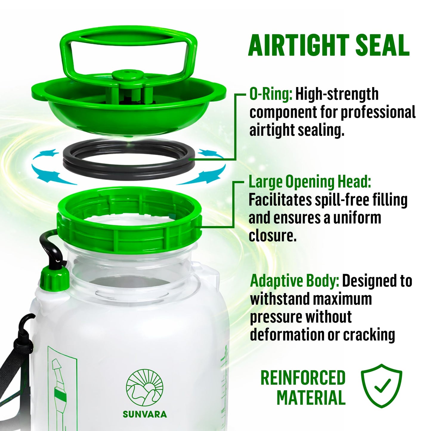 1.3 Gallon Pump Pressure Sprayer (5L) – Lawn and Garden Sprayer with Adjustable Nozzle & Shoulder Strap – for Watering Plants, Weeds, Fertilizer & Outdoor Cleaning