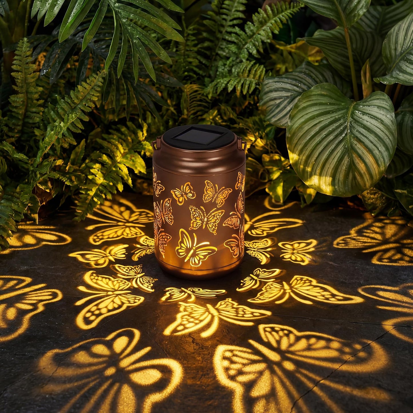 Edenseelake Butterfly Solar Lanterns Outdoor Waterproof, Butterfly Garden Decor Gifts for Women, Mom, Grandma, Outdoor Hanging Lantern for Patio, Porch, Yard, Pathway