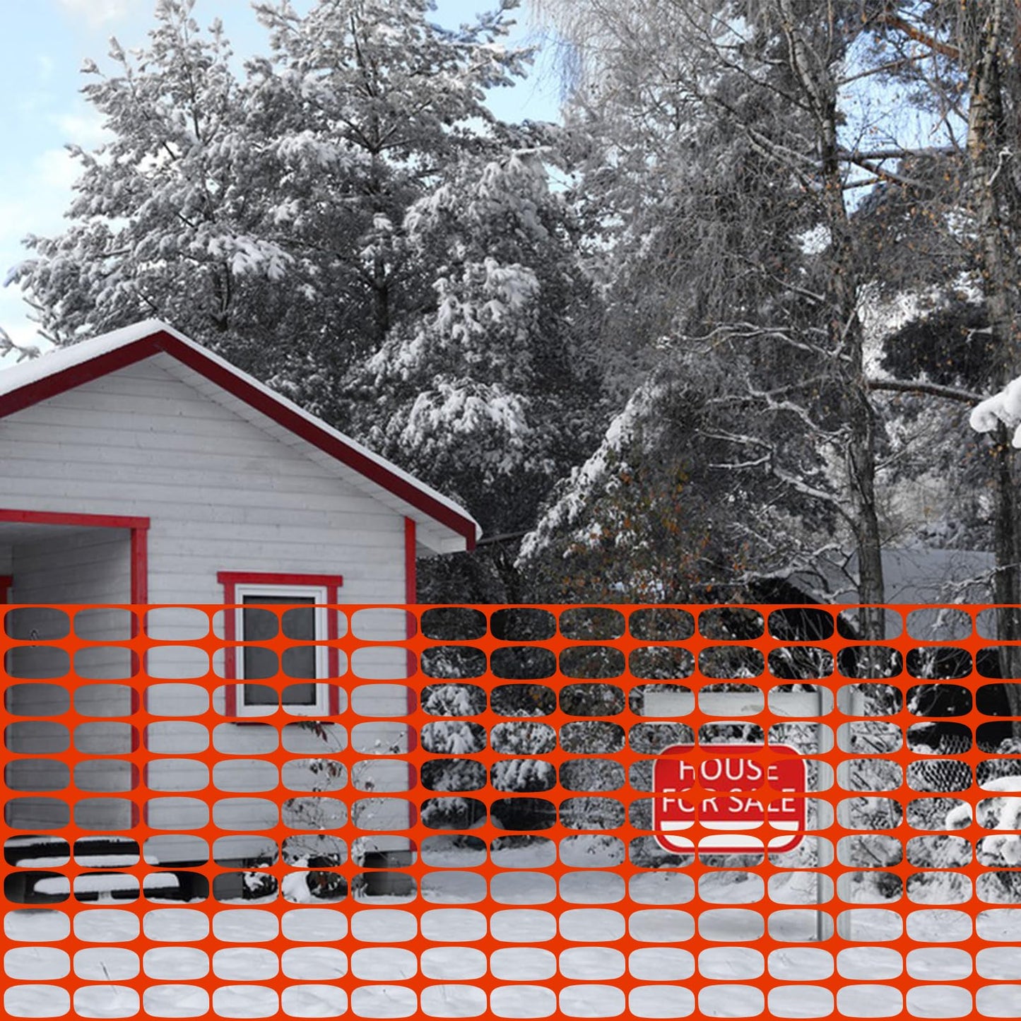Temporary Fencing, Plastic Mesh 3.3'x164' Roll with 100pcs Ties, Reusable Garden Fencing for Dog, Deer Fences, Construction, Animal Barrier, Poultry, Snow Fence, Orange