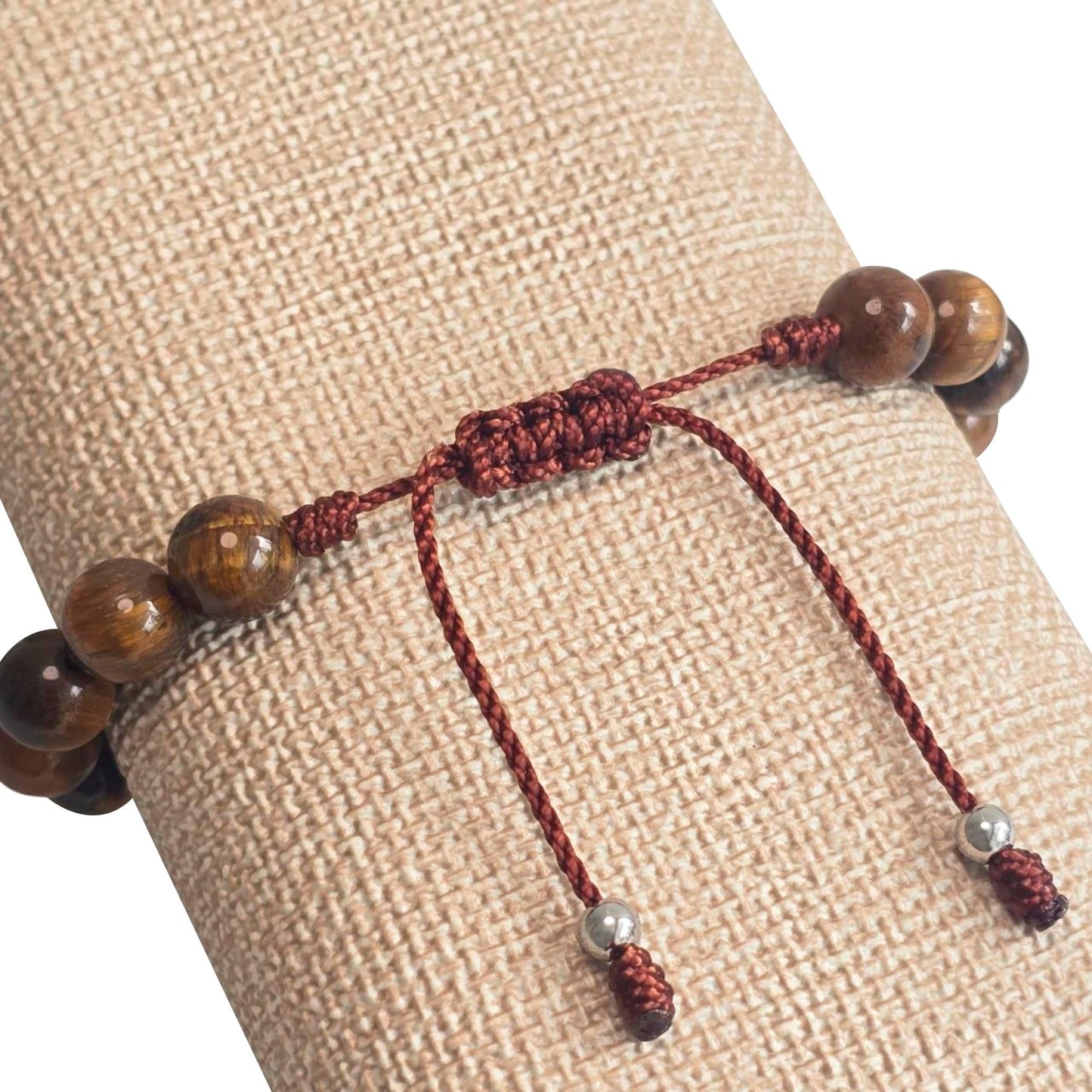 Sabeli Handmade Tiger's Eye Natural Stone Bracelet 8mm Gemstone Focus and Balance Crystal Beaded Adjustable Men and Women Gift
