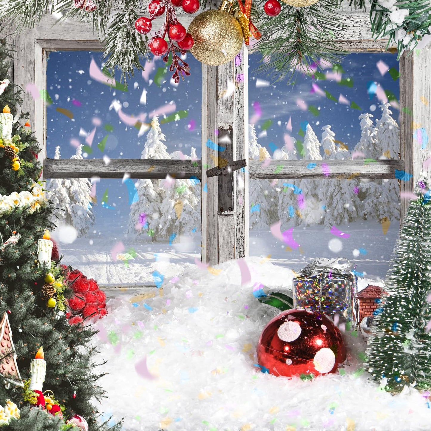 ZeanSciulpt 5.3 Ounce Fake Snow Decor, Glittery Artificial Snow Decorations, Suitable for Craft Making, Holiday Decoration, Christmas Party