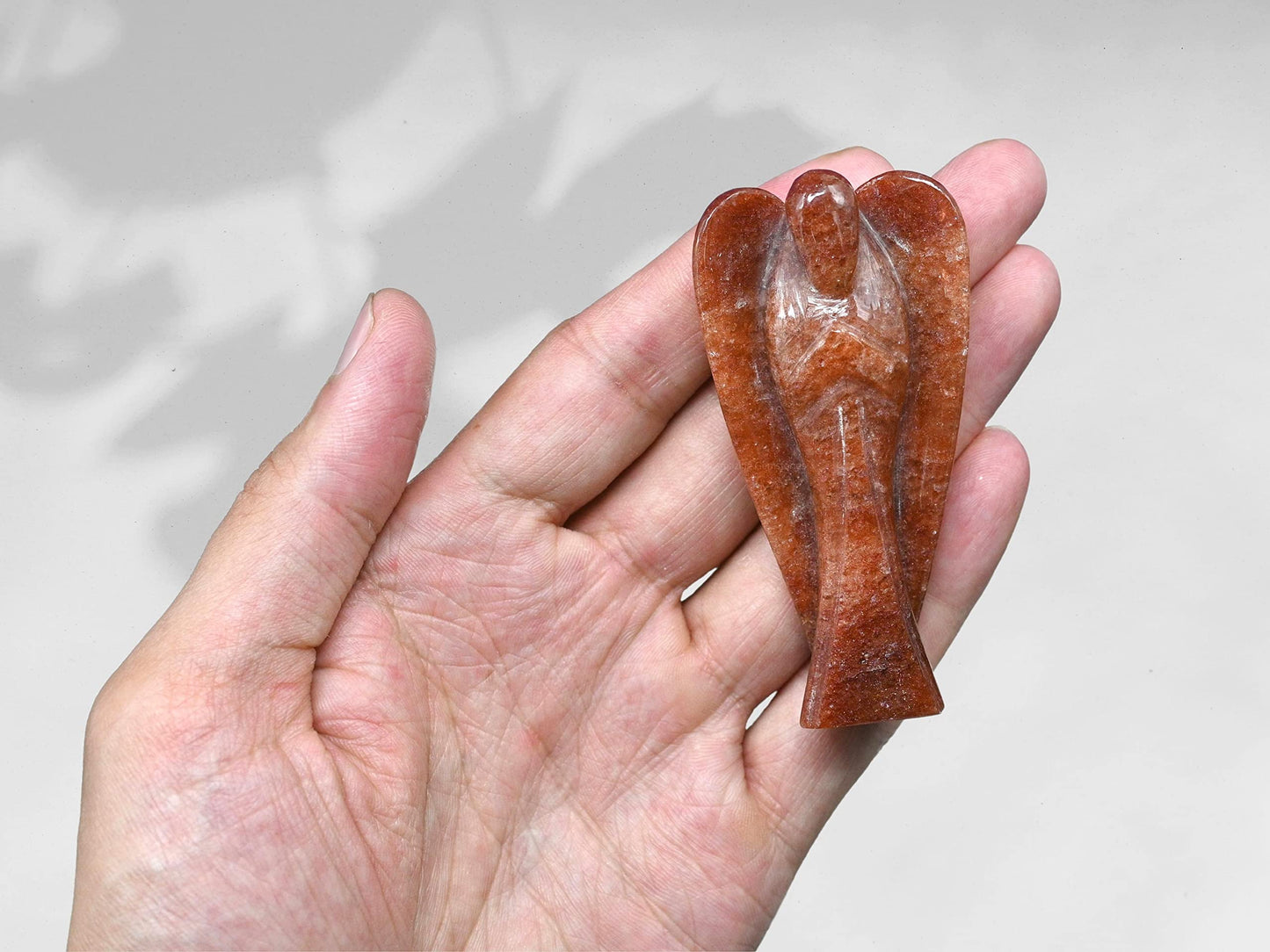 Amazing Gemstone Red Aventurine Angel - Red Aventurine Crystal Angel and Pocket Guardian Angel Crystal Figurines (3 inches)