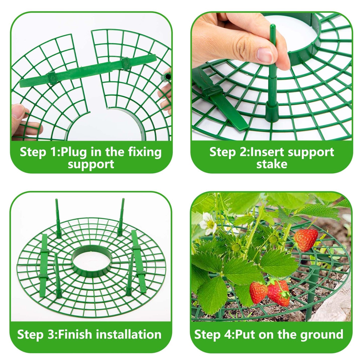 Iceyyyy 5 Pack Strawberry Plant Support - Strawberry Growing Racks with 4 Sturdy Legs - Strawberry Growing Frame Keep Berries Clean