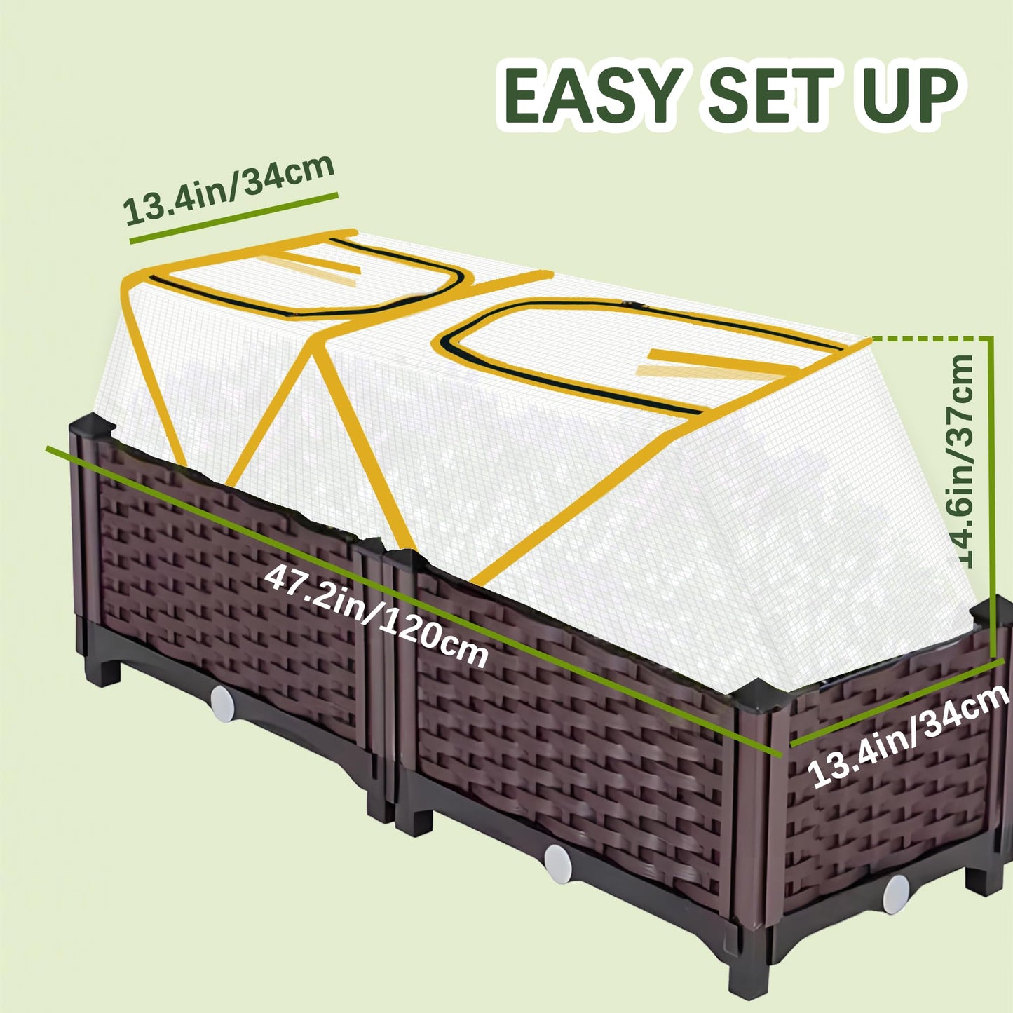 47.2" *14.6" *13.4" Foldable Garden Accelerator Plants Cover Freeze Protection for Raised Bed, Mini Greenhouse Cover with Two Air Hole, Frost Cover for Plant Vegetable Seedling Protector