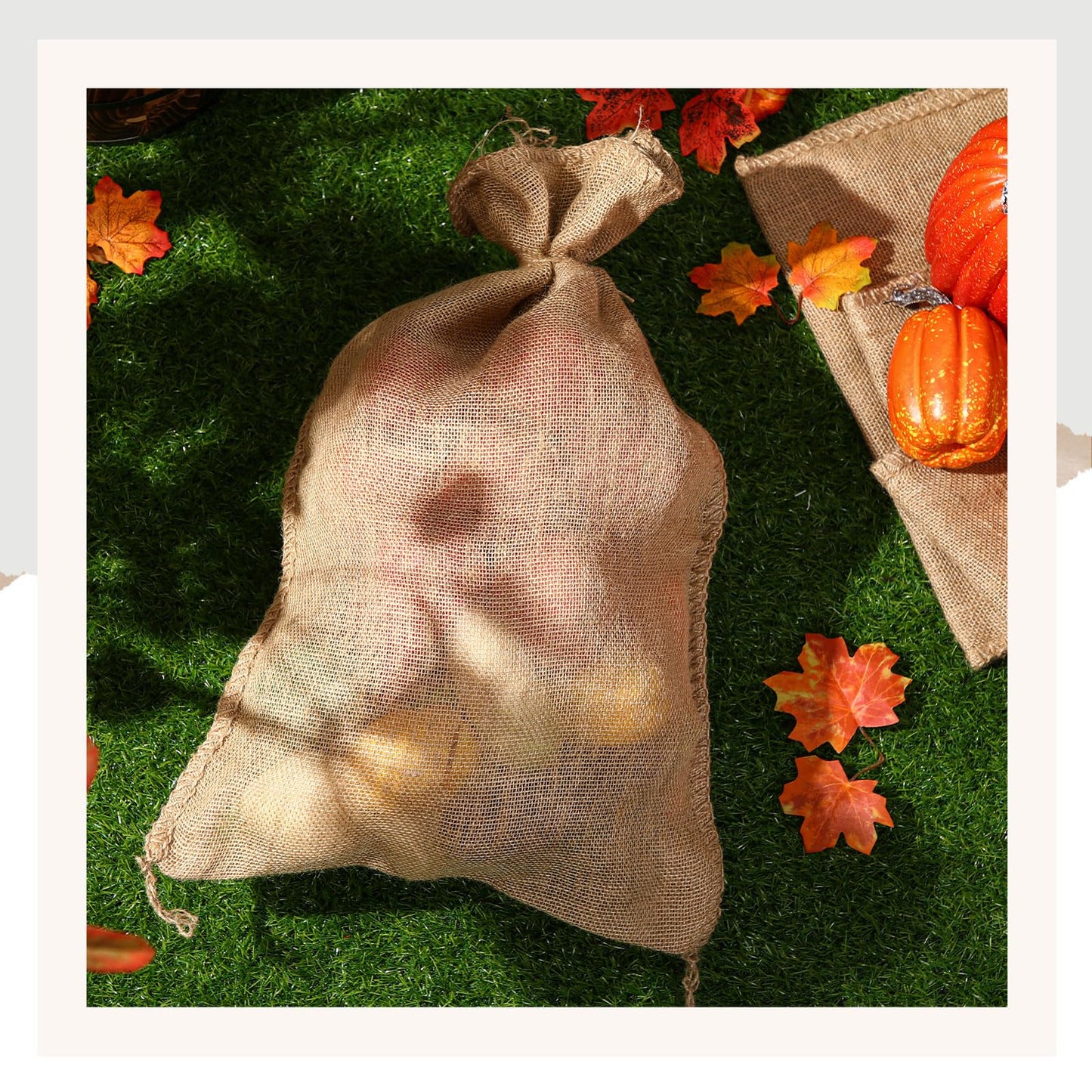 Windyun 12 Pack Potato Sack Race Bags Burlap Bags with Drawstring Natural Jute Reusable Root Vegetable Storage Gunny Sack for Food Strong Race for Birthday Party Game (18 x 11 Inch)
