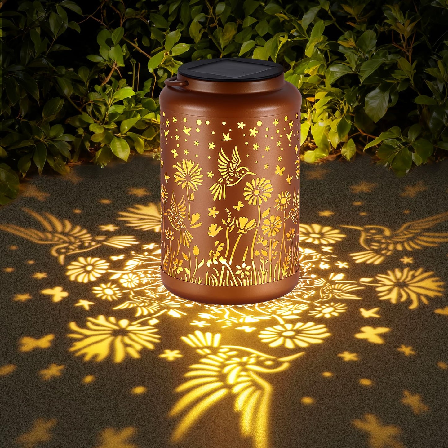 GOLFOEE Mothers Day Gifts Solar Lanterns Outdoor Waterproof Hummingbird Solar Lights Outdoor Waterproof for Garden, Birthday Gifts for Women Mom Grandma, Garden Lights for Backyard, Patio Decor