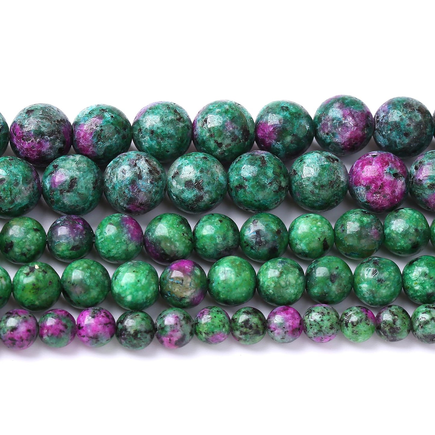 36pcs 10mm Natural Epidote Zoisite Stone Beads for Jewelry Making DIY Bracelet Necklace Accessories 15" Energy Healing Power Stone Beads
