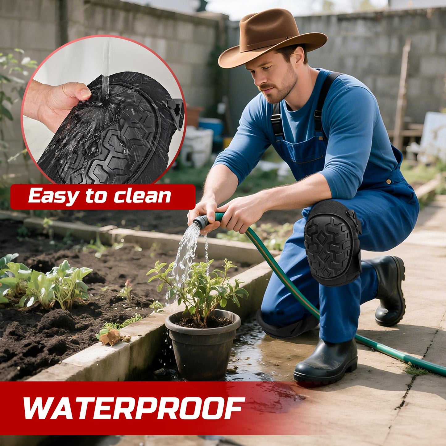 FREEKYROCK Gel Knee Pads for Work, Professional Knee Pads for Men Women with Soft Foam, Heavy Duty Cap, Adjustable Straps, Quick-Fasten Buckle for Construction, Gardening, Welding, Roofing, Cleaning