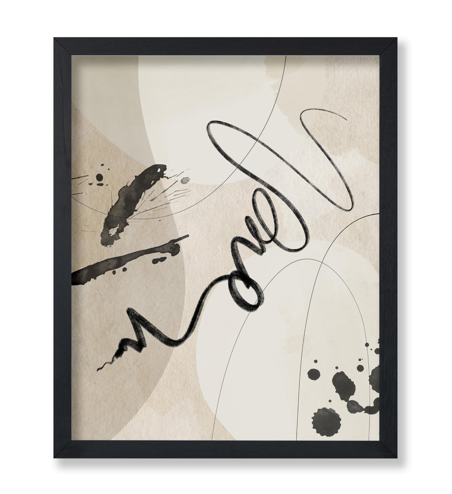 Poster Master Calligraphy Poster - Black Ink Print - Line & Contemporary Art - Chic Boho & Modern Art - Bedroom or Living Room Wall Decor - 8x10 UNFRAMED
