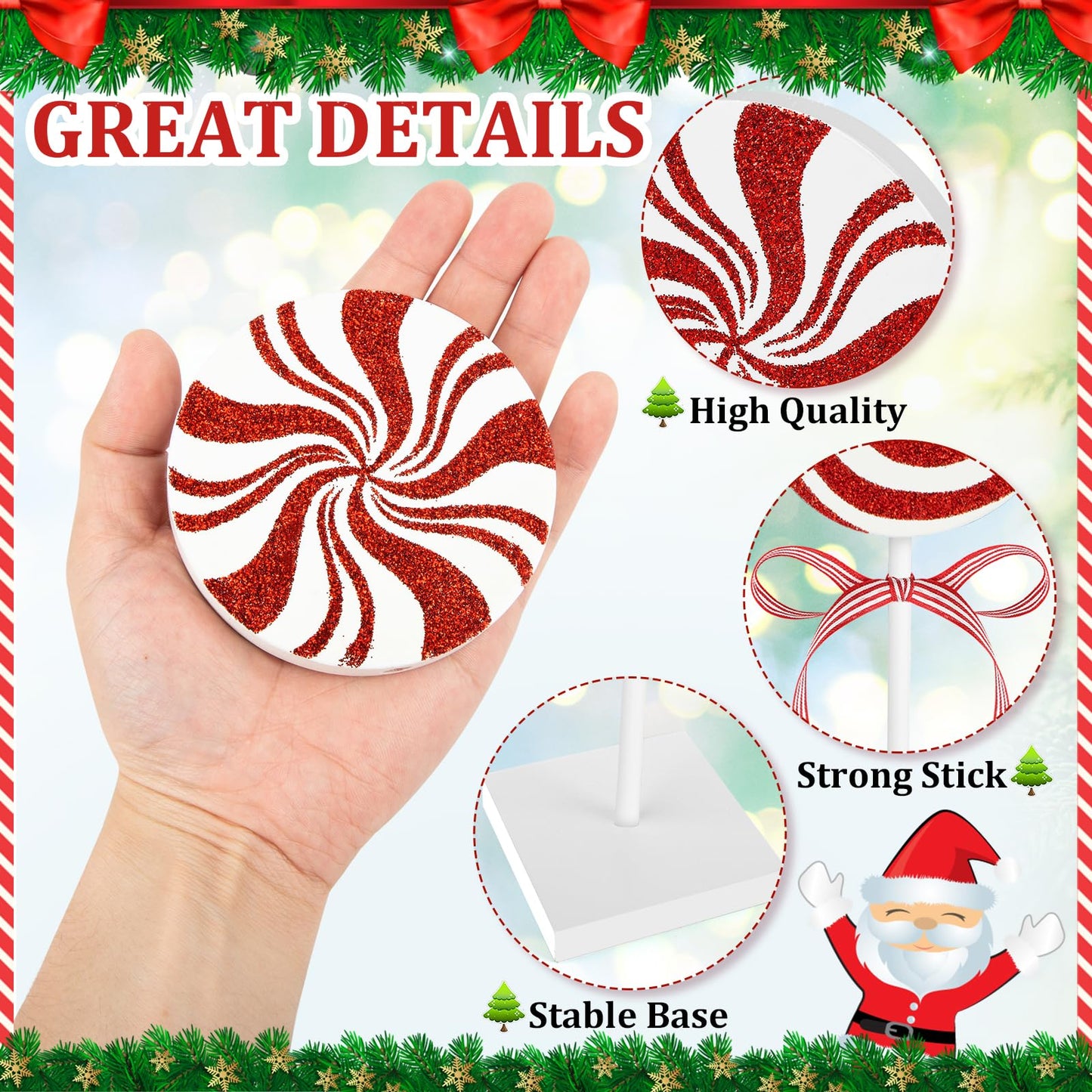 3 Pieces Christmas Table Decorations Wood Candy Set, Red Christmas Tiered Tray Decor,Rustic Candy Table Decorations for Home Tables(Cute)