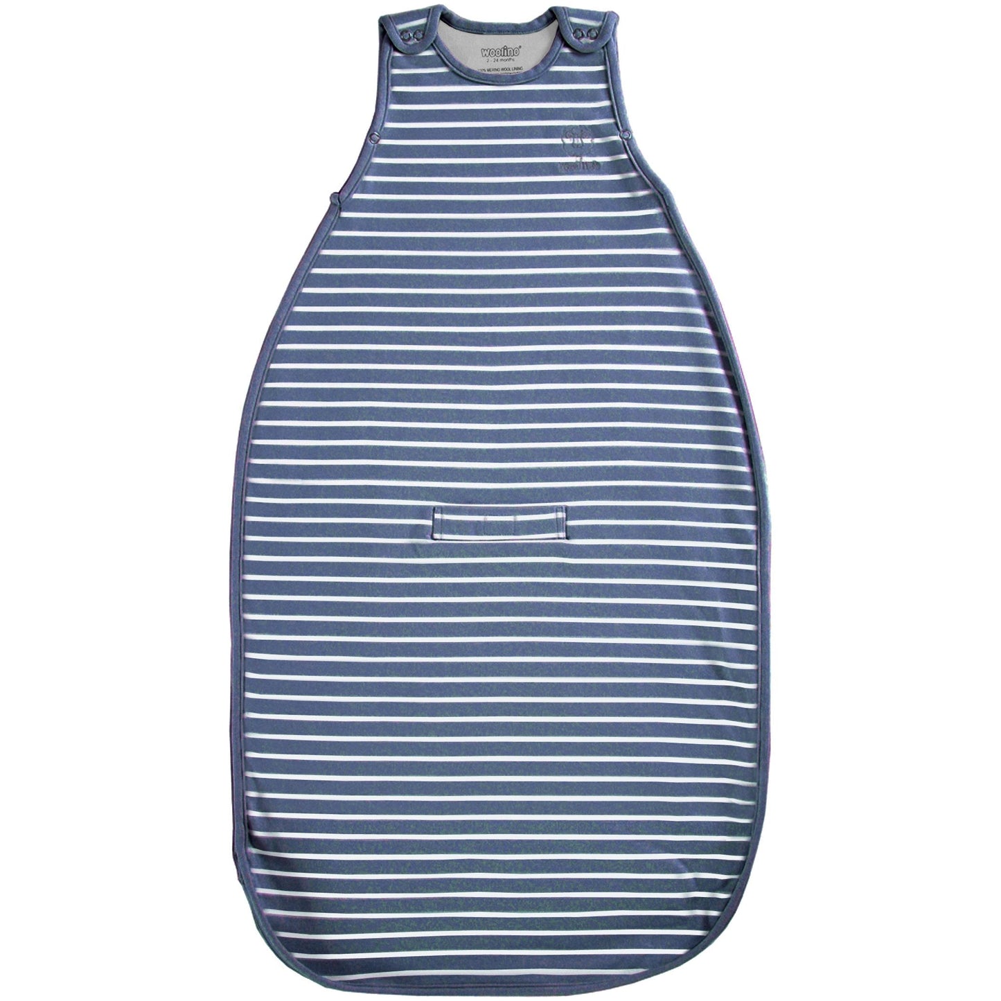 Woolino 4 Season Ultimate Baby Sleeping Bag - Merino Wool and Organic Cotton - Universal Size Adjustable Sleep Sack for Baby - Two-Way Zipper Sleeping Bag (2-24 Months) - Navy Blue