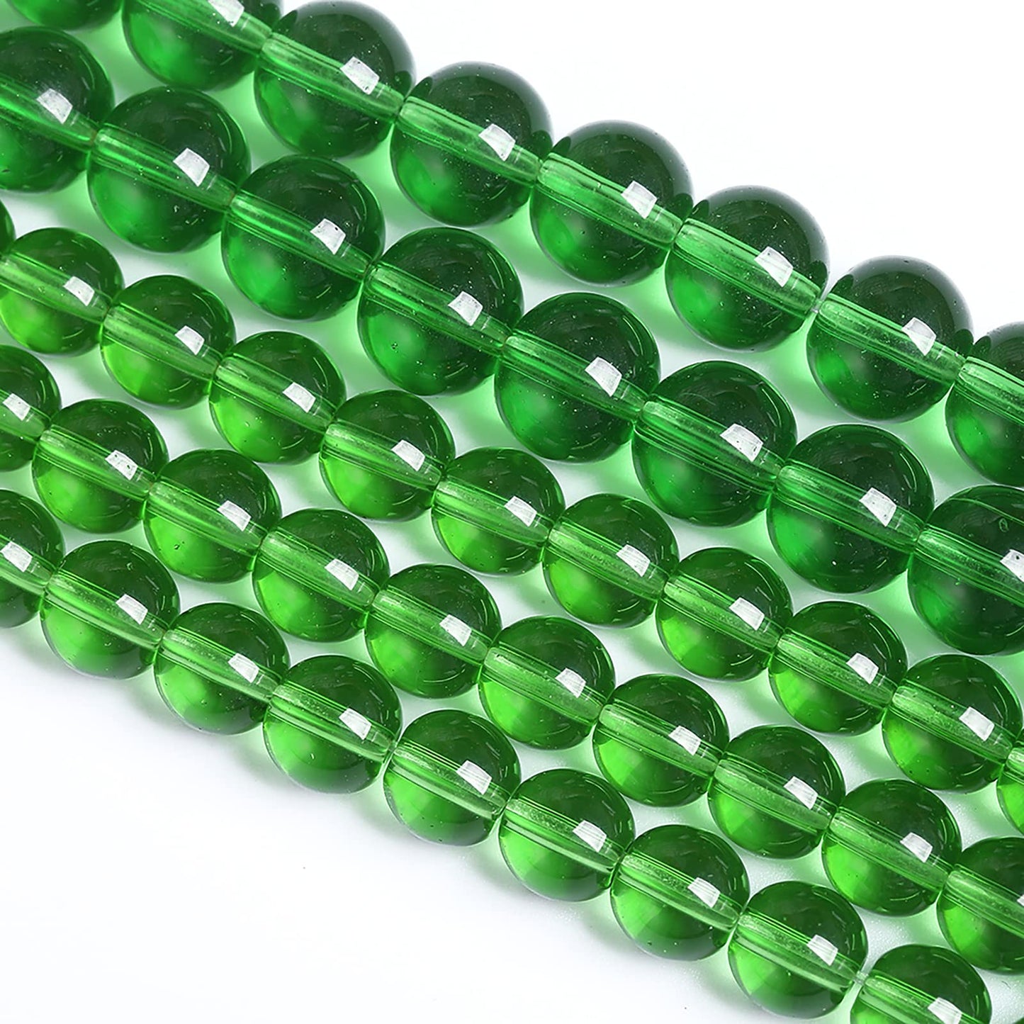 6MM 63PCS Green Glass Spacer Loose Beads for Jewelry Making DIY Bracelet Necklace