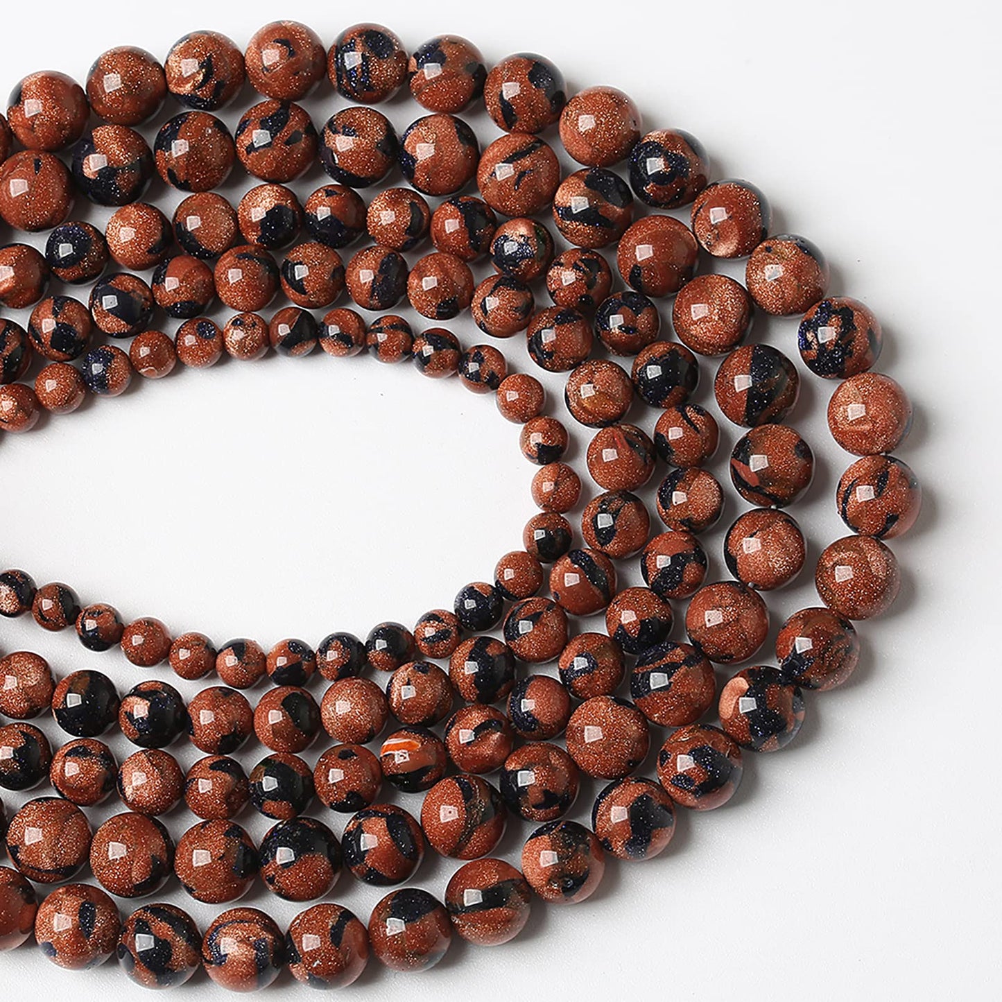 90pcs 4mm Starry Bicolor Sandstone Beads Natural Round Loose Spacer Beads for Jewelry Making DIY Bracelets Crystal Energy Healing Power Stone (4mm, Bicolor Sandstone Beads)